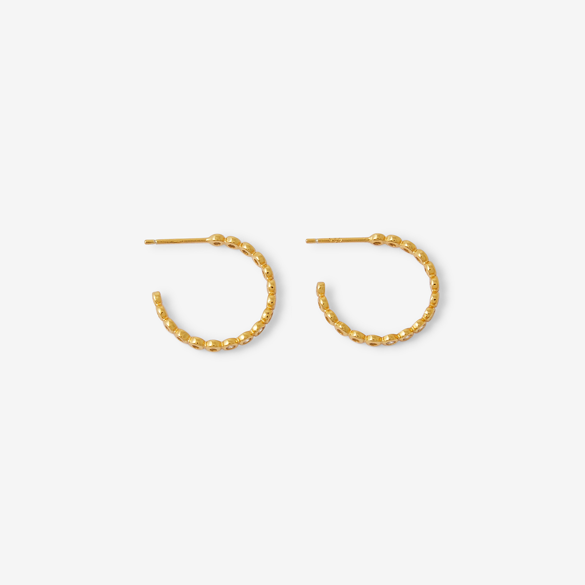 Créoles avec zircon - argent garanti 925 doré, BALABOOSTE