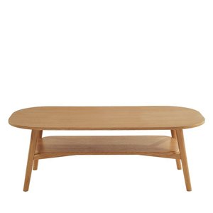 Table basse vintage en bois 120x60 cm bois clair - GRUDE