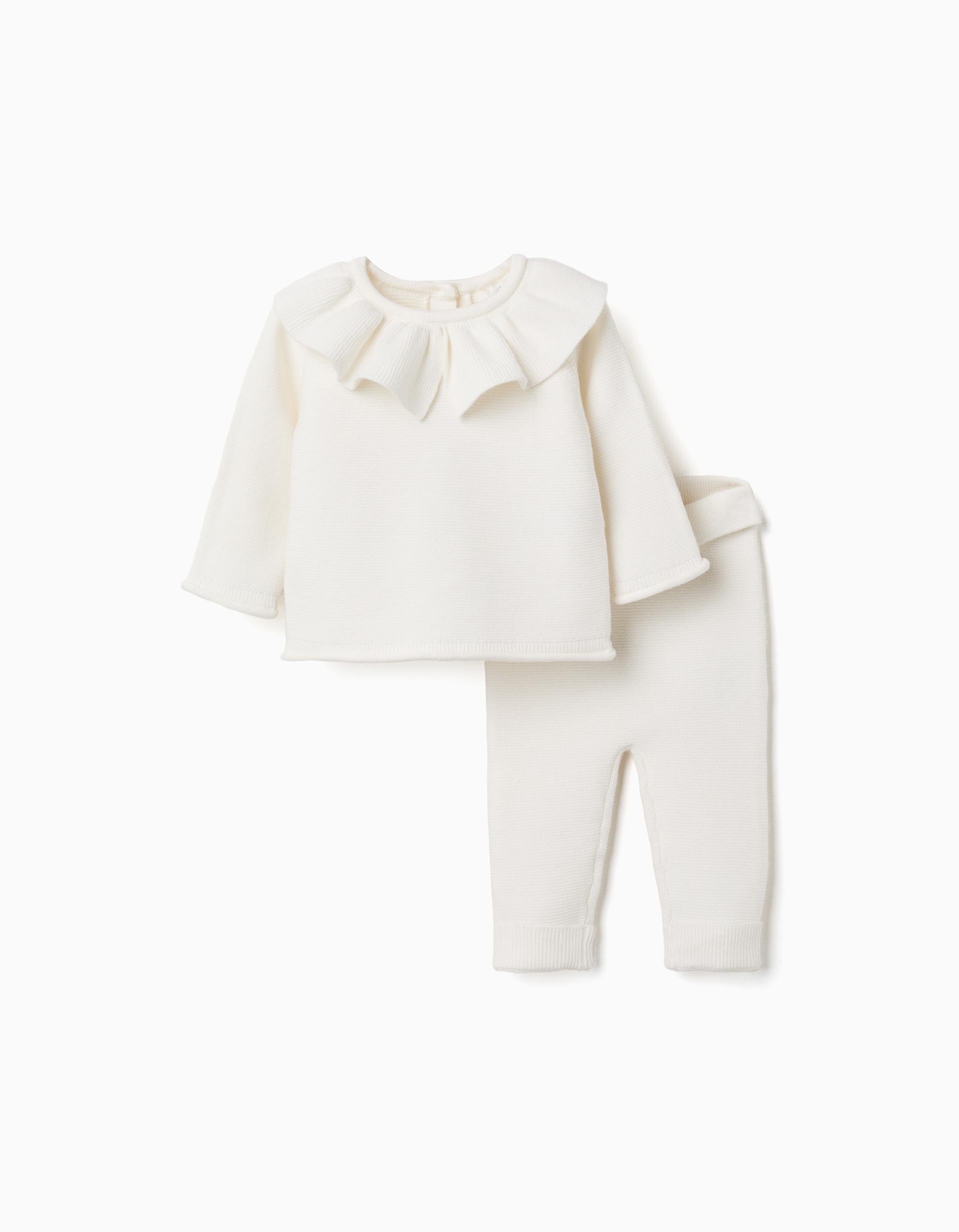 Ensemble pull en maille avec volants + pantalon, ZIPPY