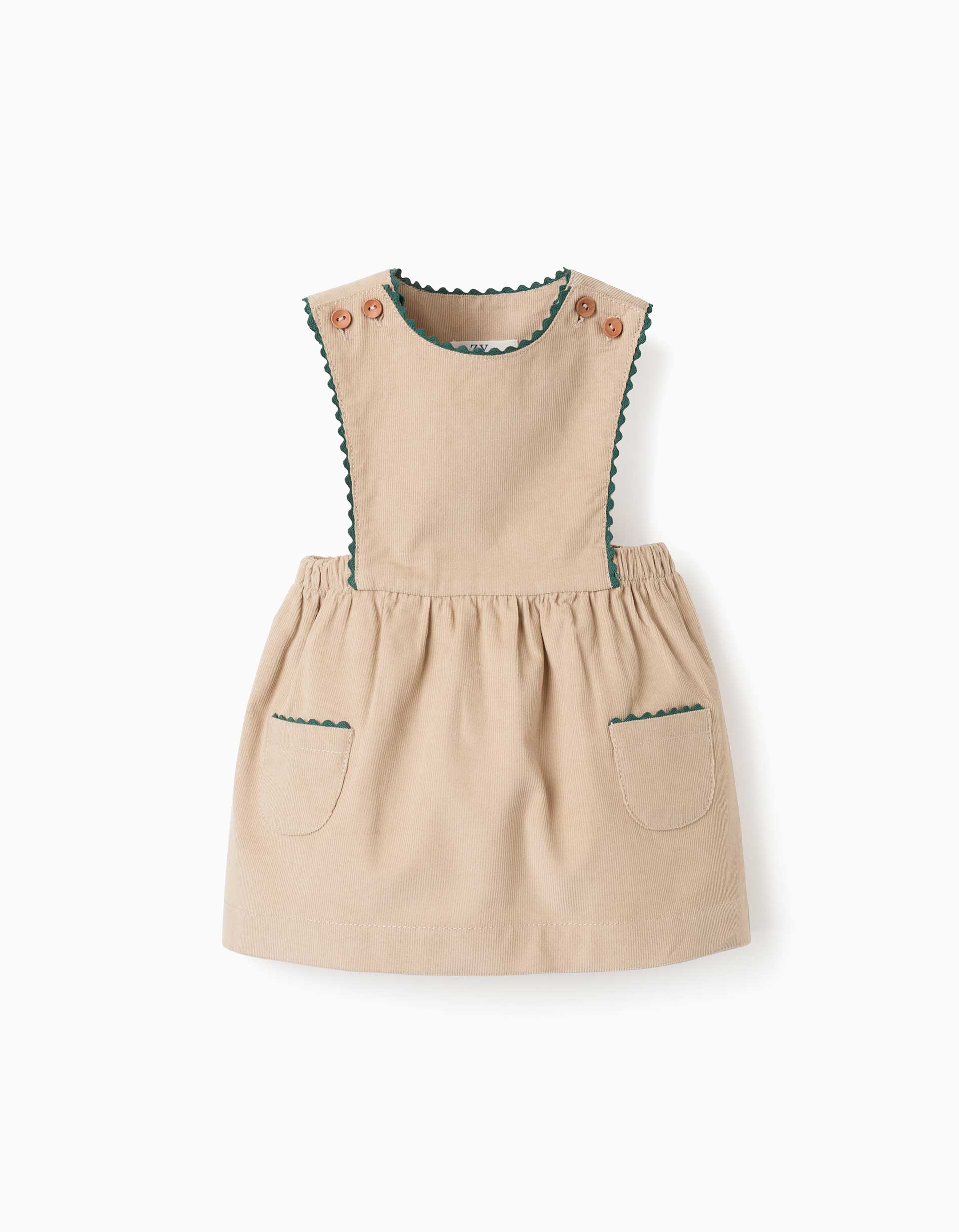 Robe salopette en velours côtelé avec poches, ZIPPY