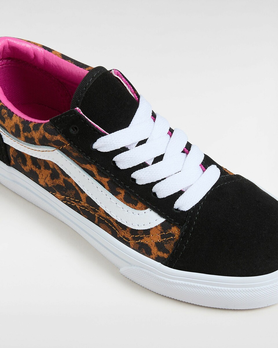 Kids old skool trainers, black/leopard print, Vans | La Redoute