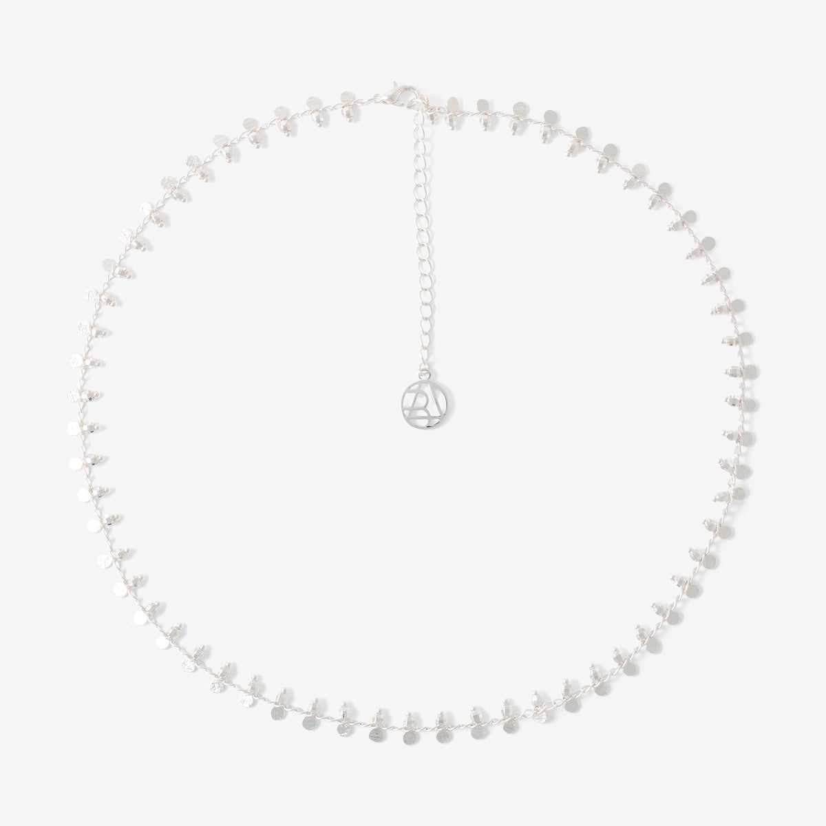 Collier à pampilles et perles facettées argentées, BALABOOSTE