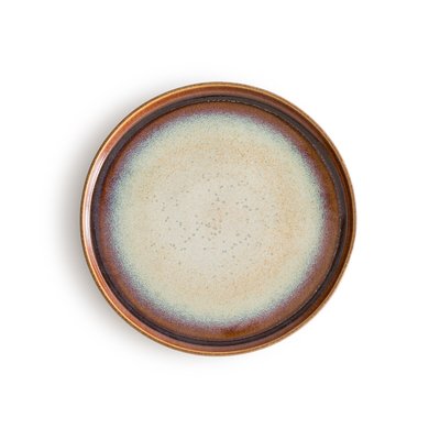 Set van 4 platte borden in iriserend aardewerk, Liega AM.PM