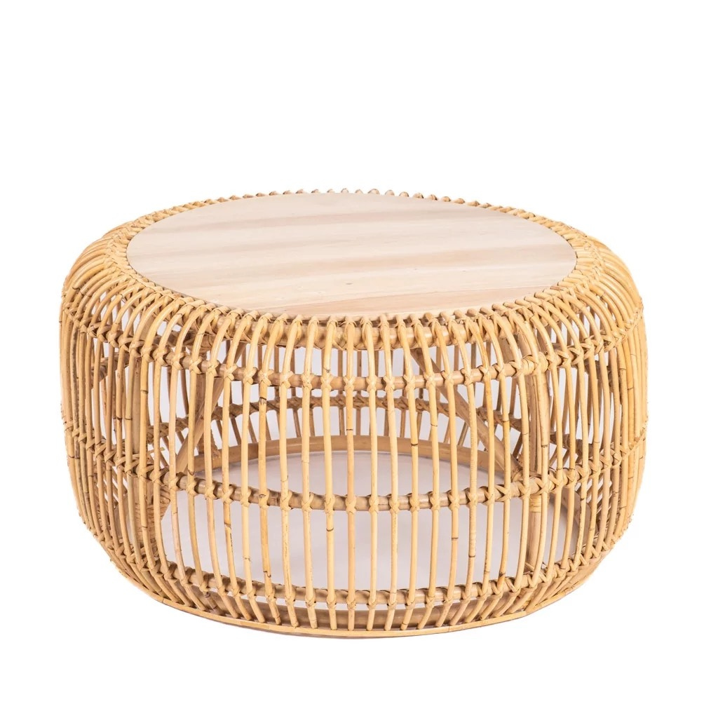 Table basse en rotin et bois PHIL, HYDILE