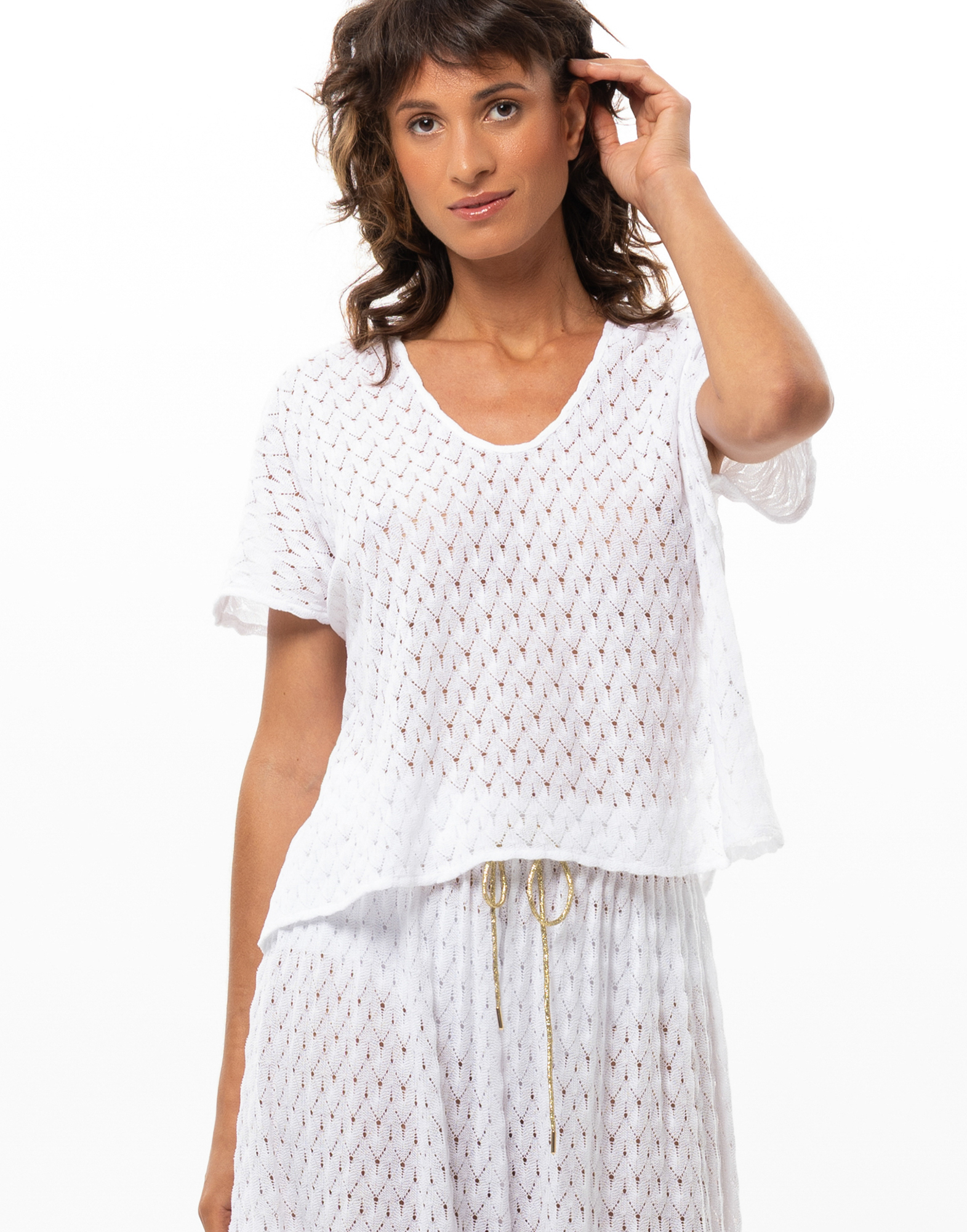 Tee-shirt en maille ajourée PAILLETTE 230, LE CHAT