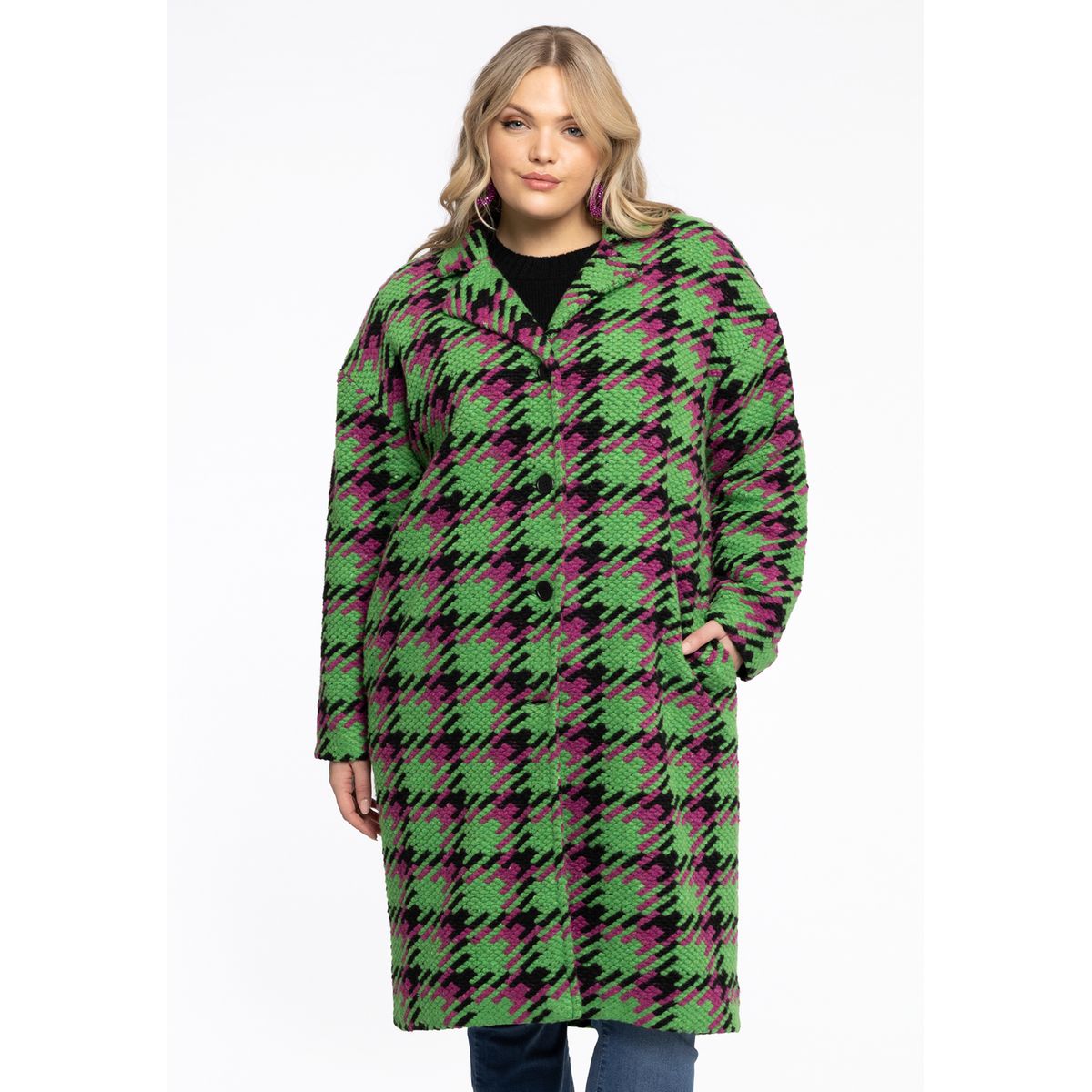 Manteau carreaux vert Yoek La Redoute