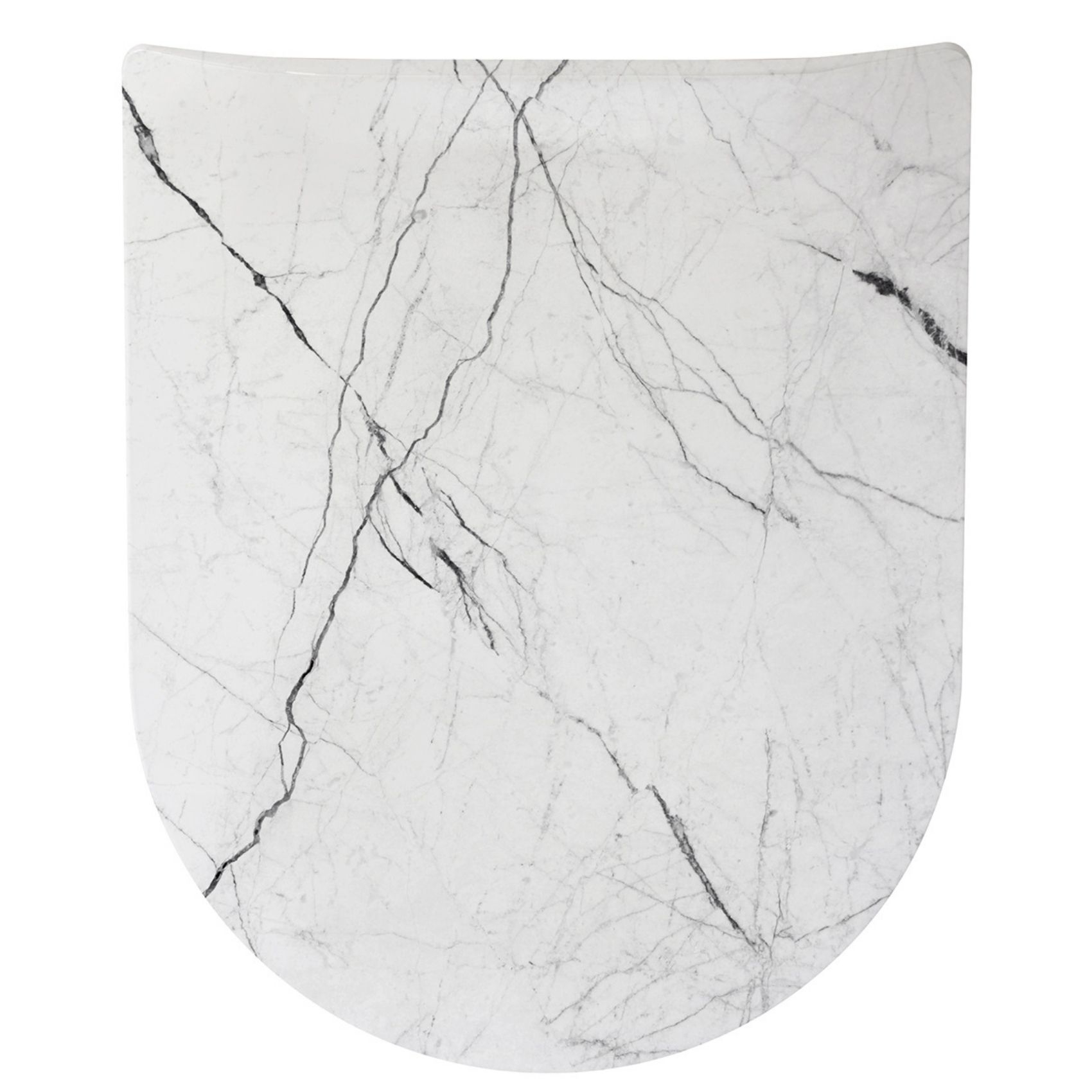 Abattant wood slim déclipsable - Effet marbre de Carrare, HOME MAISON