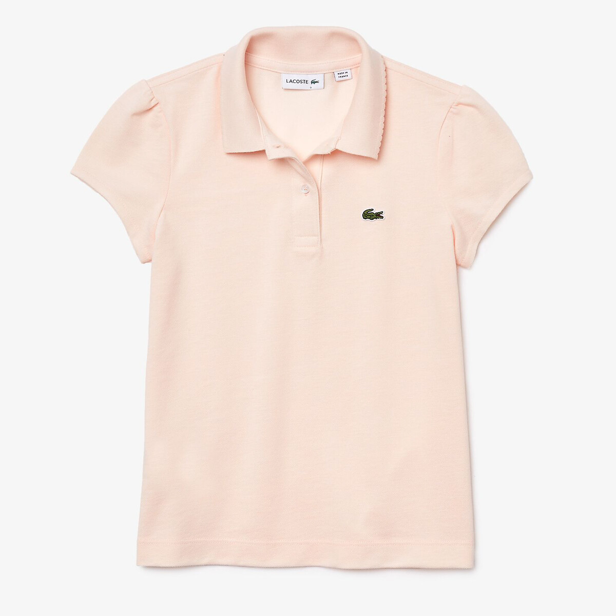 embroidered logo polo shirt in cotton with short sleeves, 6-12 years