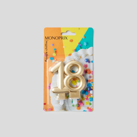 Bougie chiffre n°18, MONOPRIX MAISON
