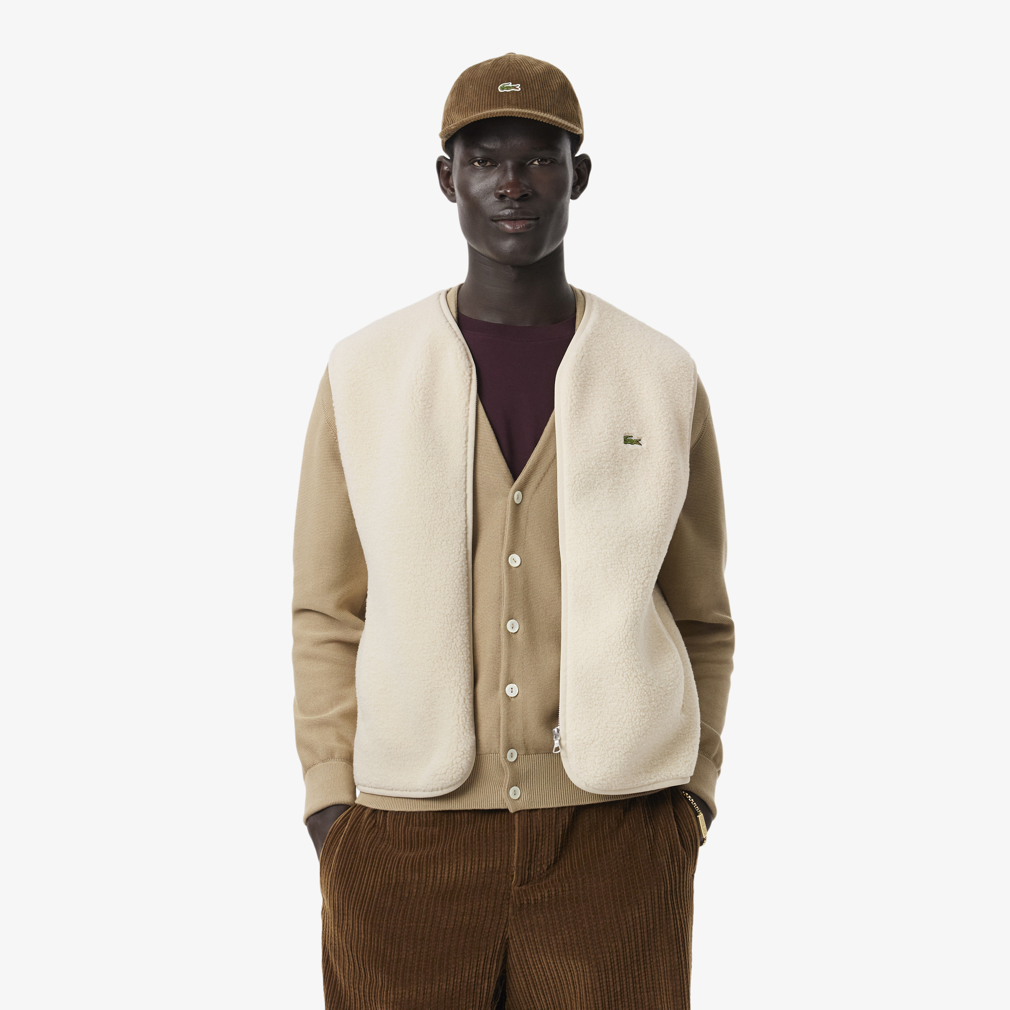 Veste sans manches sherpa, LACOSTE