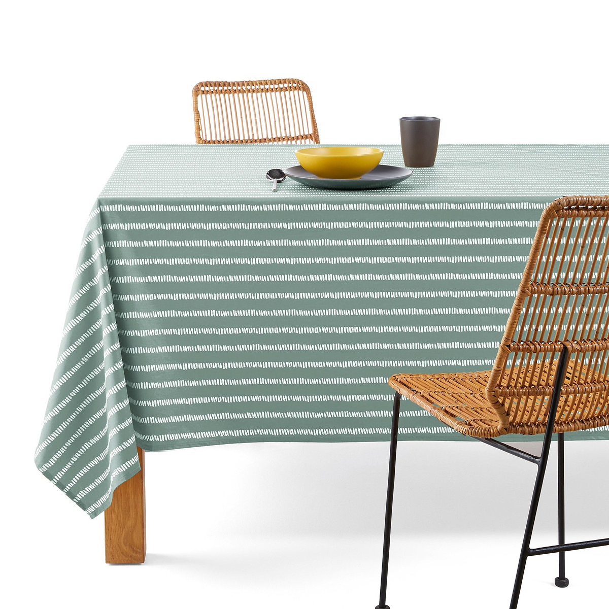 Irun Striped Oilcloth Cotton Tablecloth