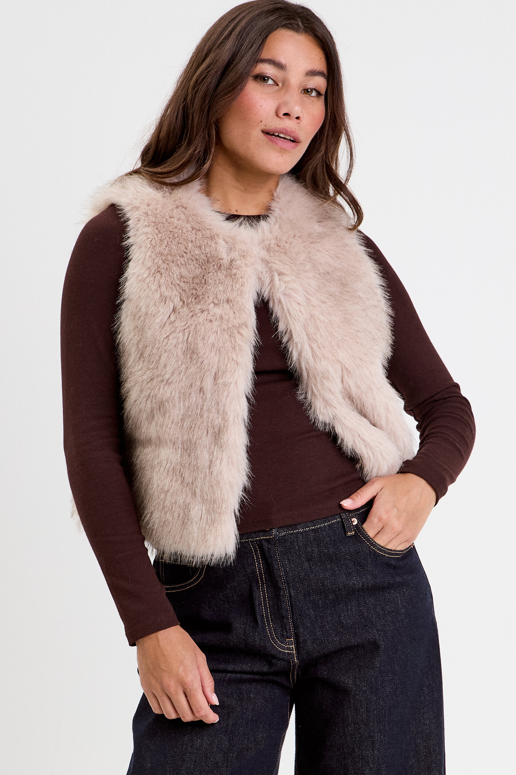 Gilet sans manches imitation fourrure, CACHE CACHE