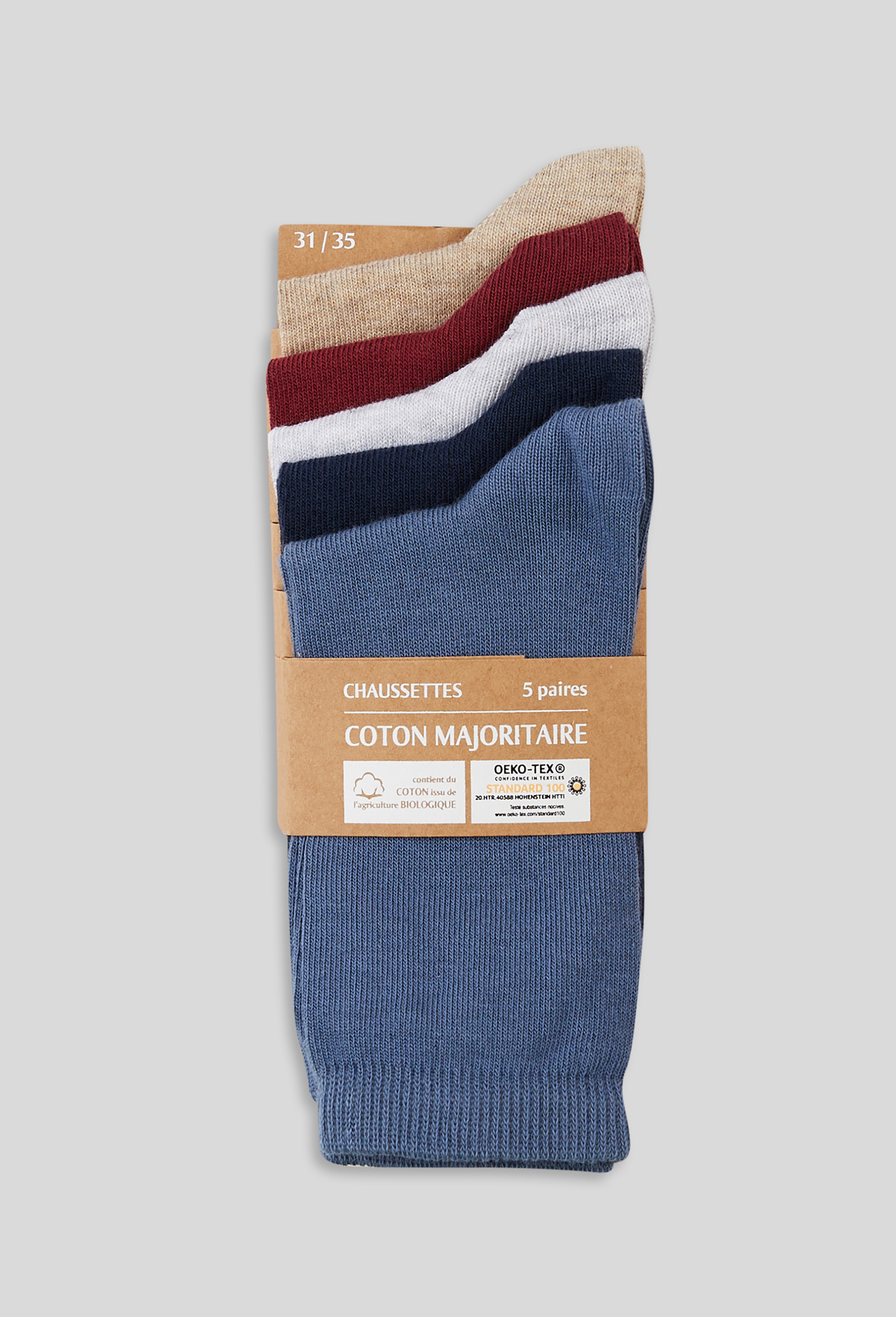 Lot de 5 paires de chaussettes en coton BIO, MONOPRIX KIDS