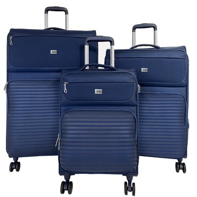 Lot de 3 valises dont 1 cabine souples extensibleson ABS DAVID JONES