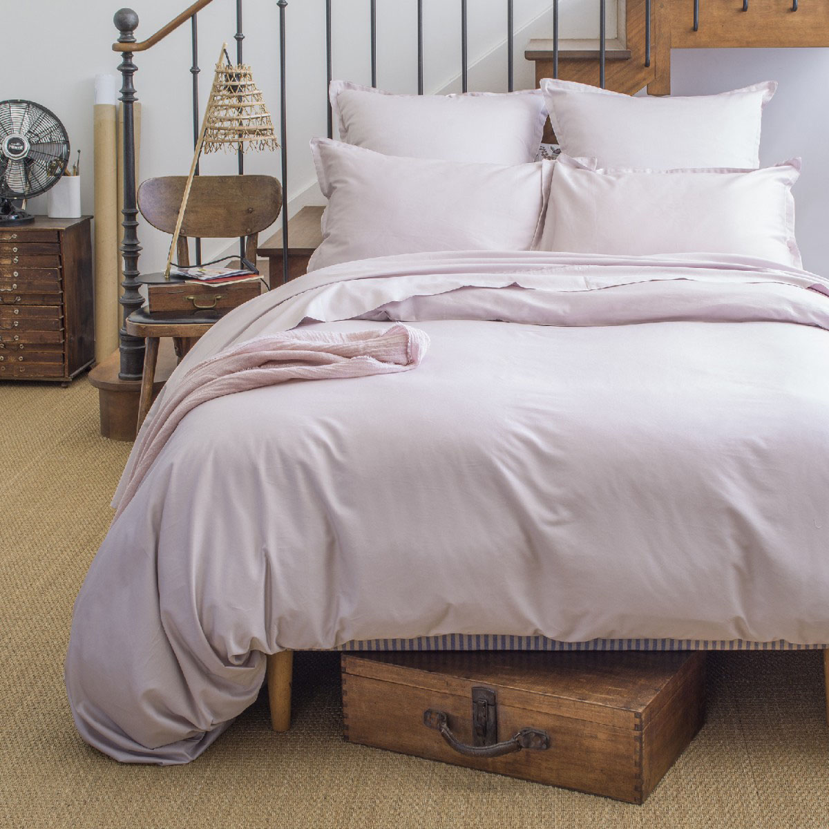 Housse de couette unie en satin de coton, TEOPHILE, ALEXANDRE TURPAULT