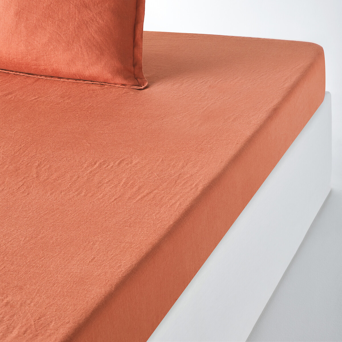 Linot 100% Washed Linen Fitted Sheet for Deep Mattresses (30cm)