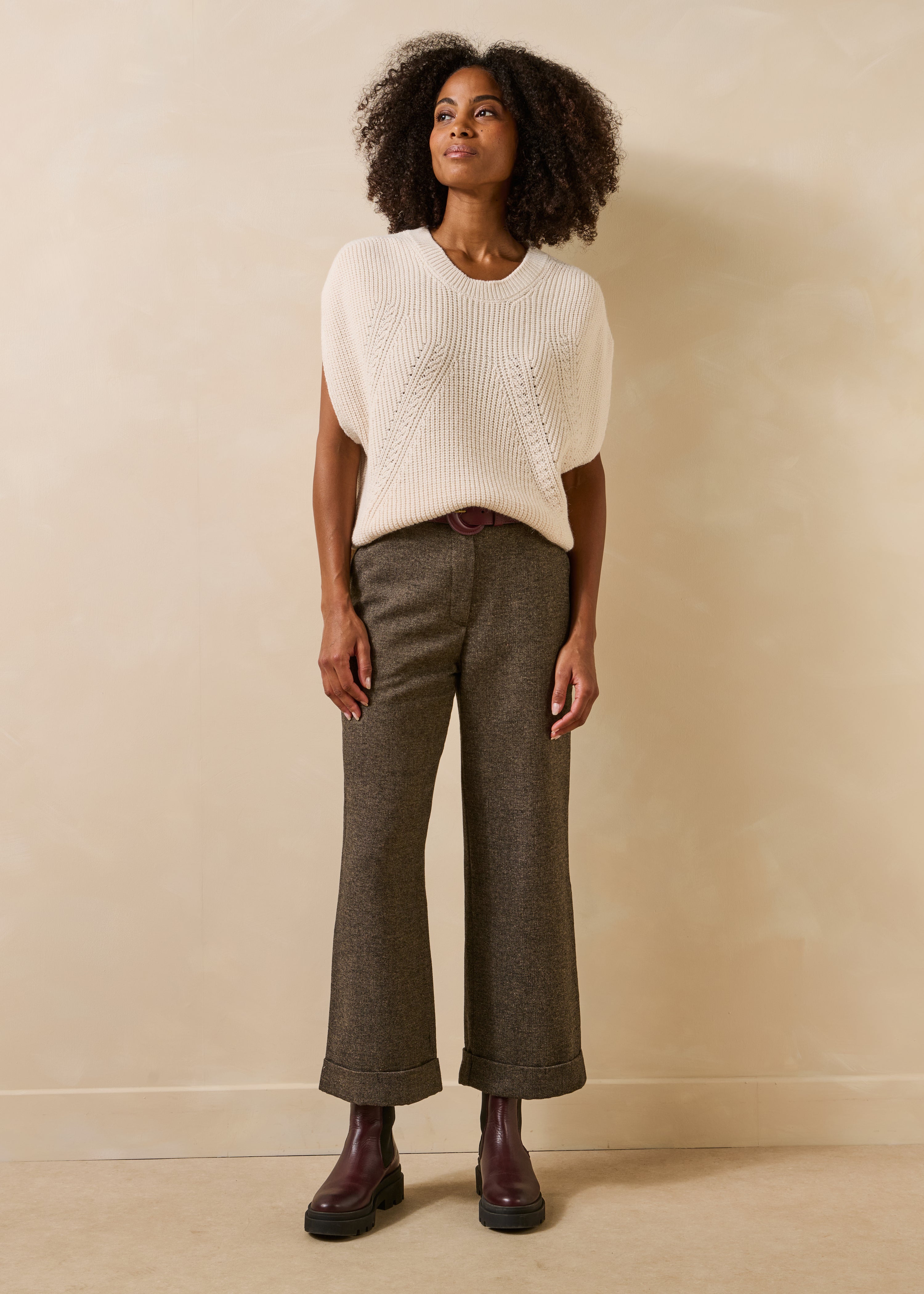 Pantalon droit en tweed, LA FEE MARABOUTEE