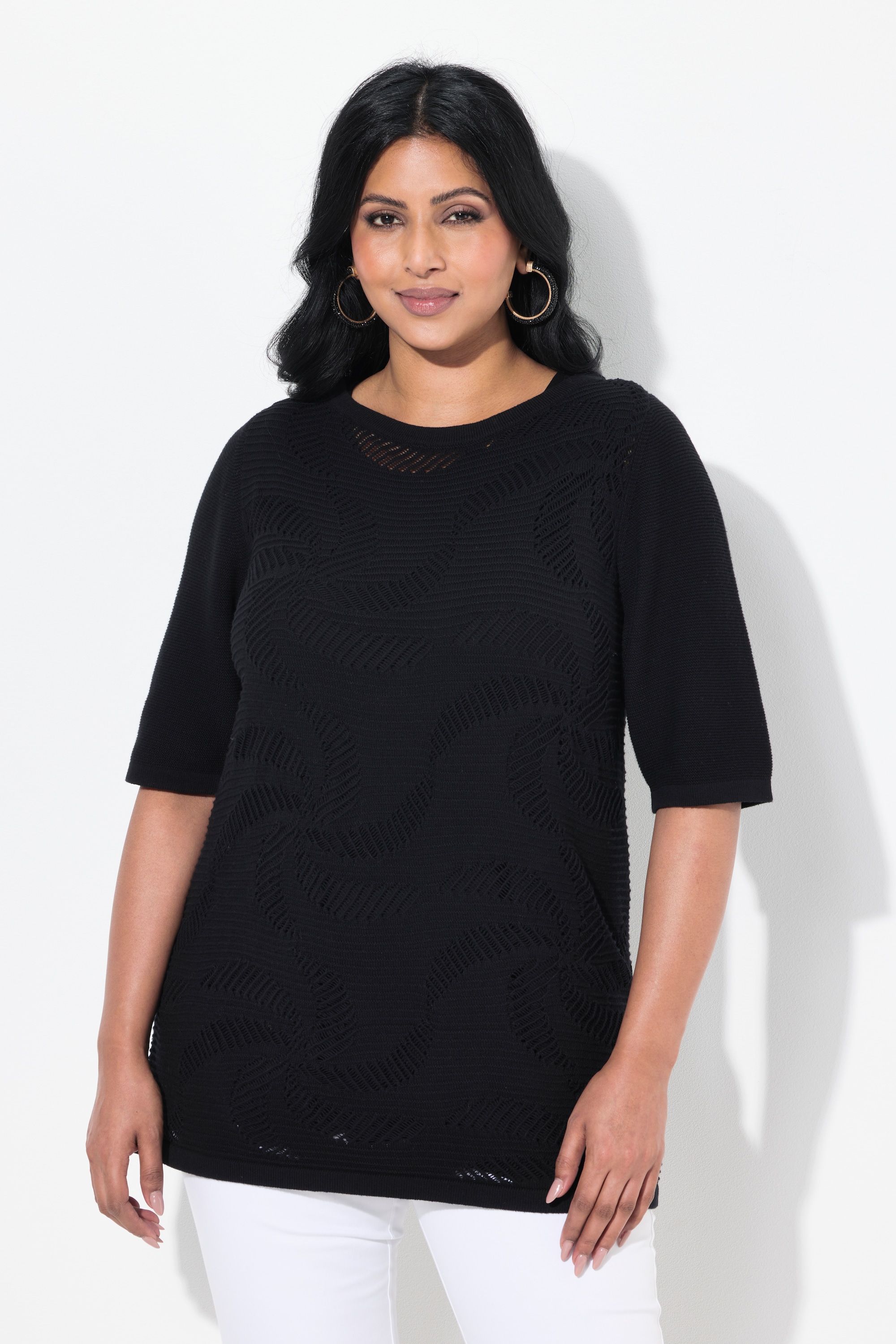 Pull encolure bateau et manches courtes., ULLA POPKEN