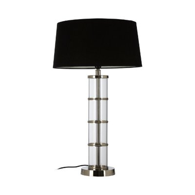 Nickel Finish with Clear Acrylic Cylinder Table Lamp SO'HOME