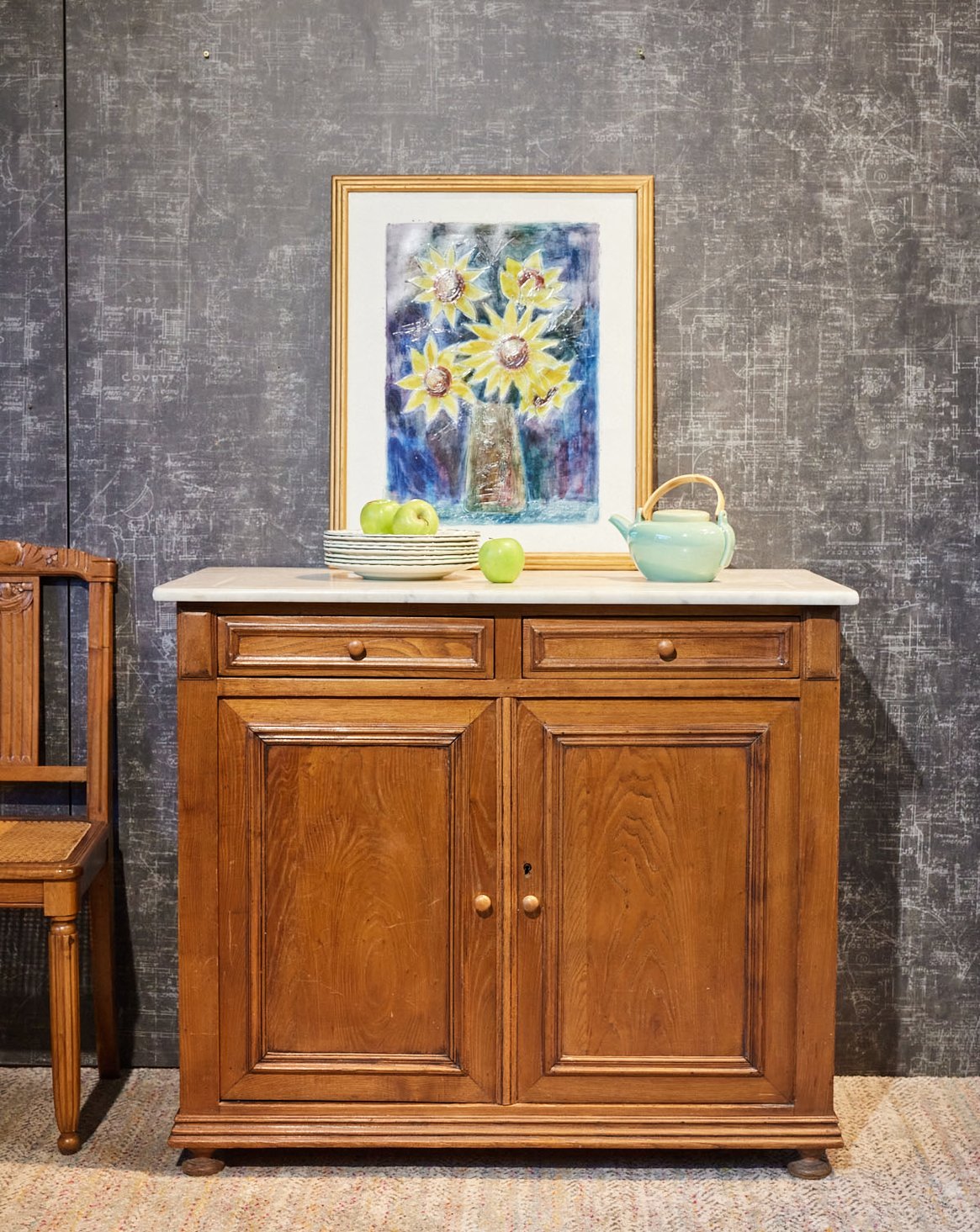 Commode de toilette en marbre Garance N°758 - Bon état, DEBONGOUT