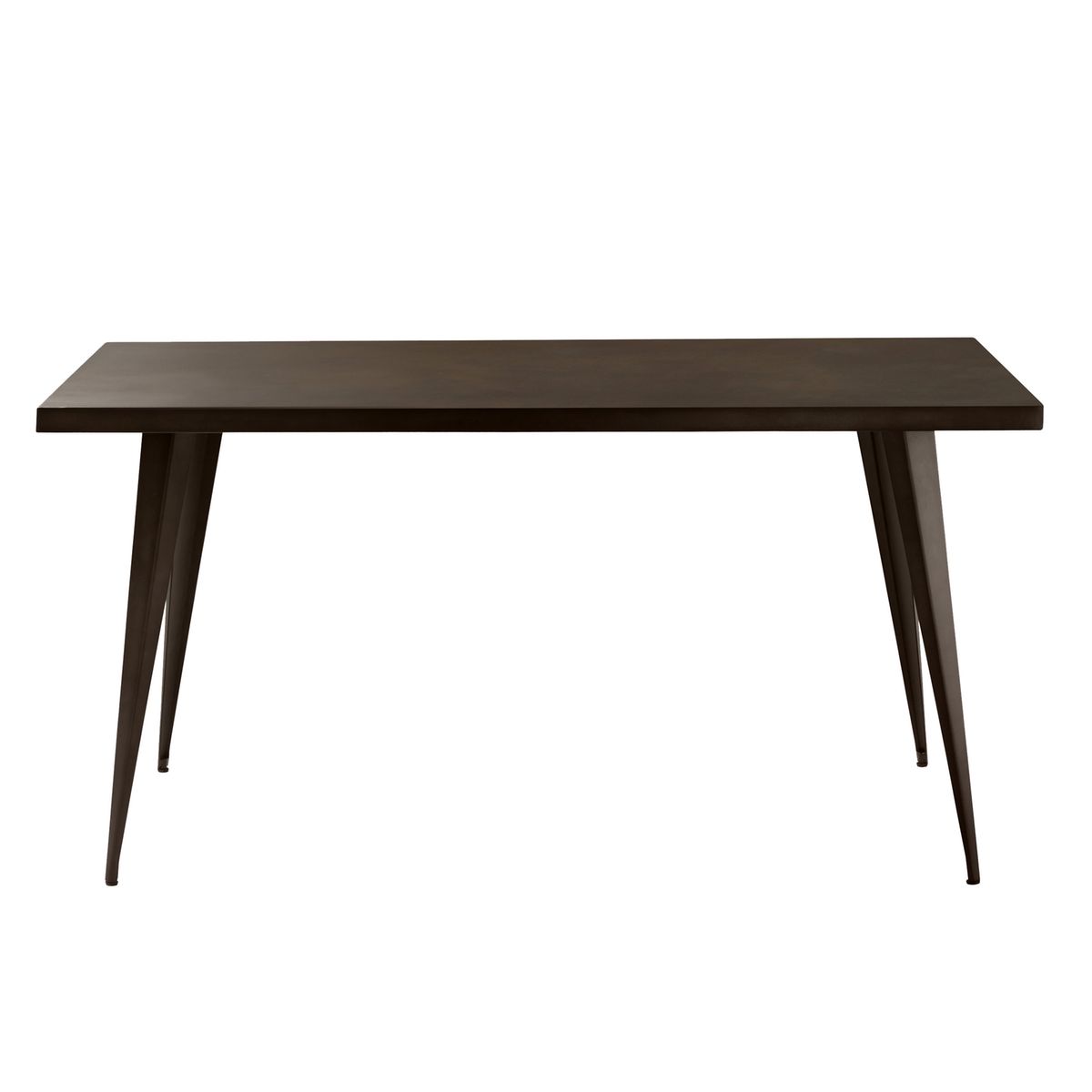 Table rectangulaire 6 personnes en métal 150 cm - indus Couleur gris  métallisé Rendez Vous Deco