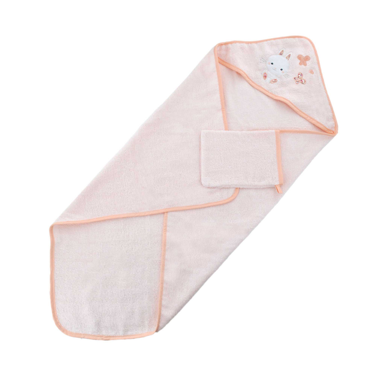 Coffret sortie de bain brodée et gant, DOMIVA