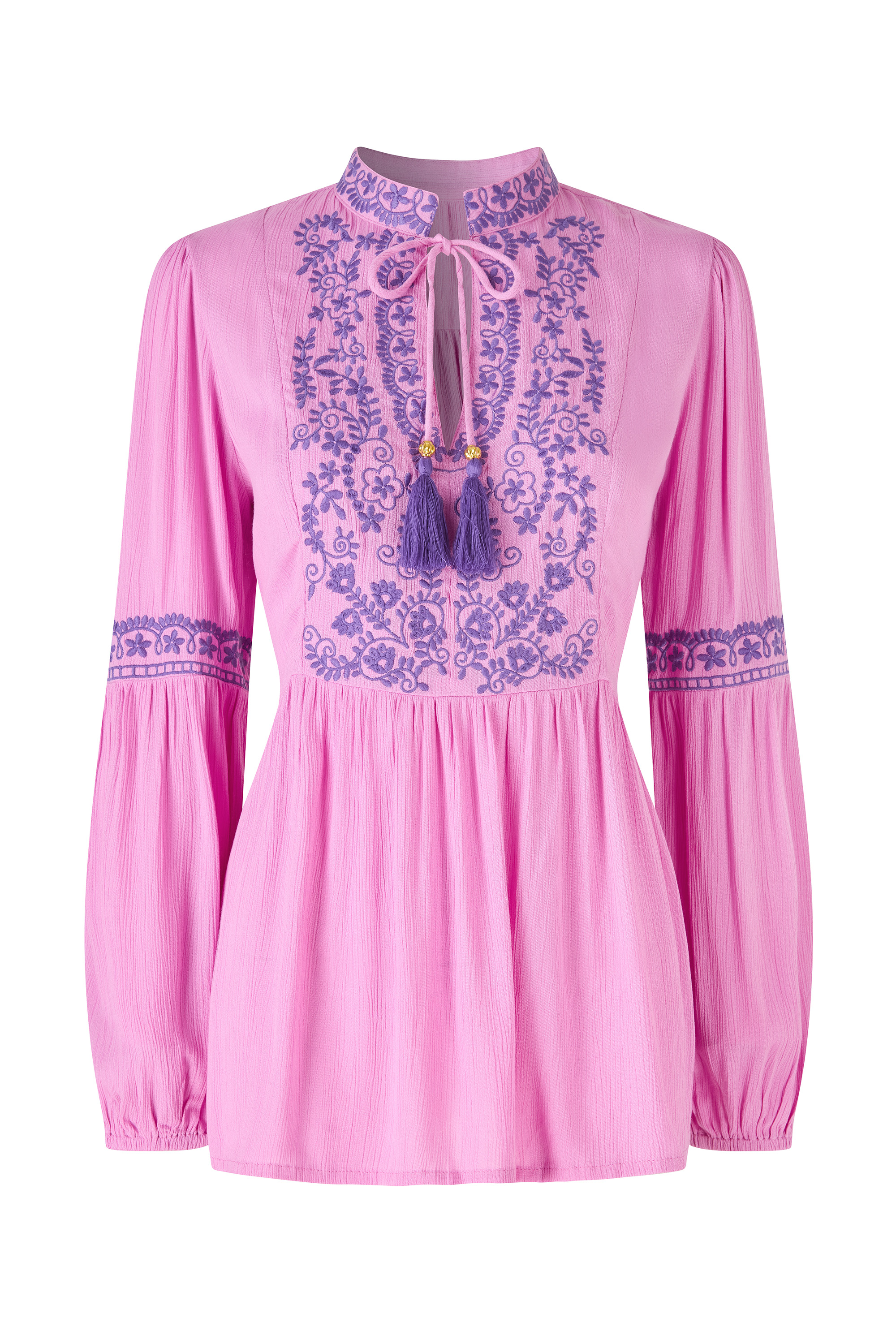 Blouse brodée à pompons remarquable, JOE BROWNS