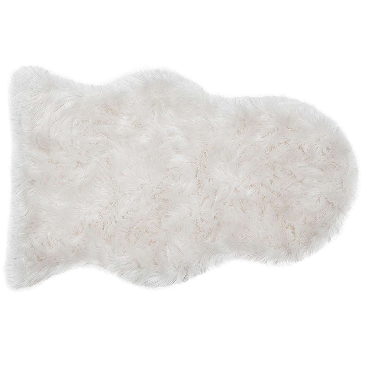 Tapis descente de lit imitation fourrure blanche 60 x 90 cm MEGEVE, MILIBOO