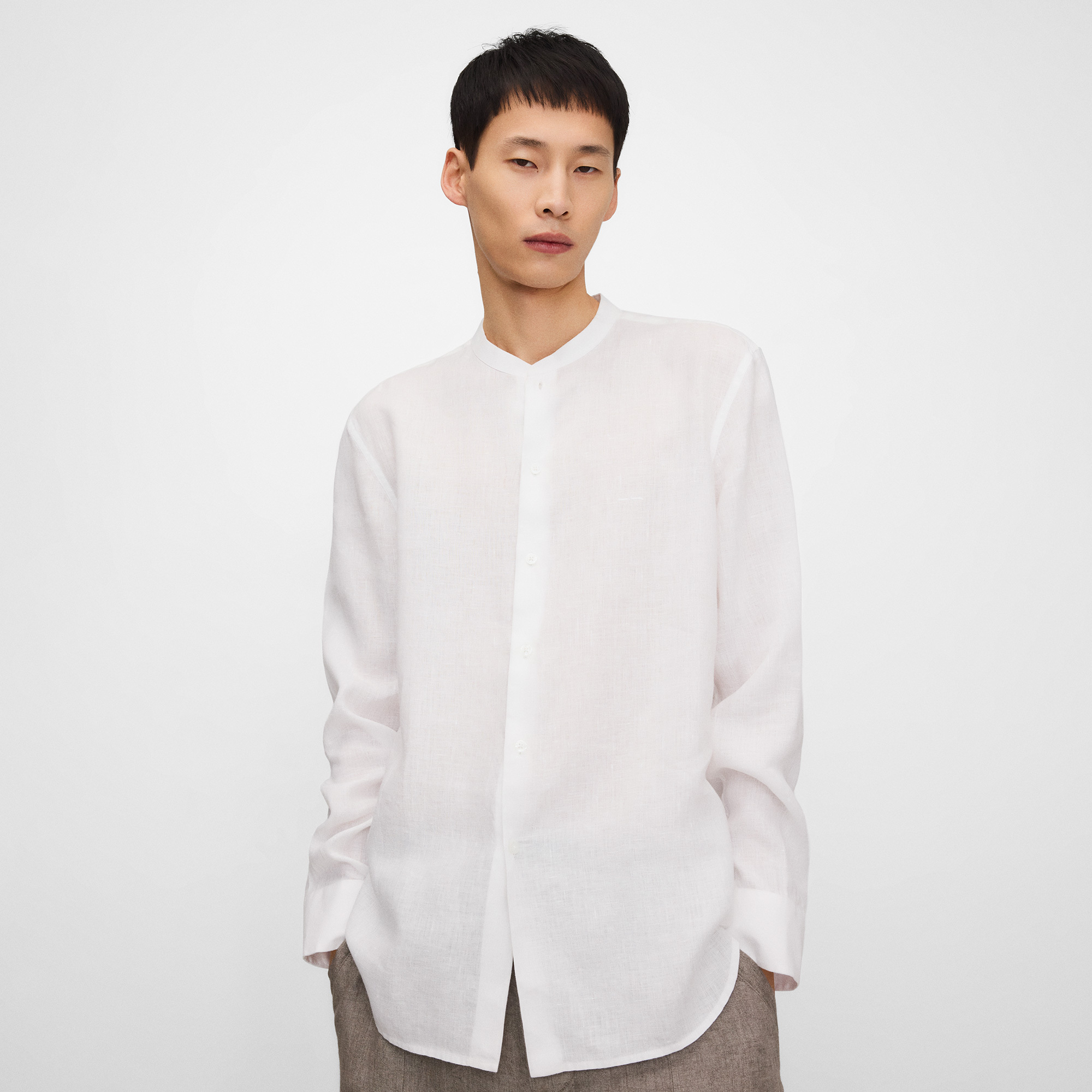 Chemise coupe classique à col mao, ADOLFO DOMINGUEZ