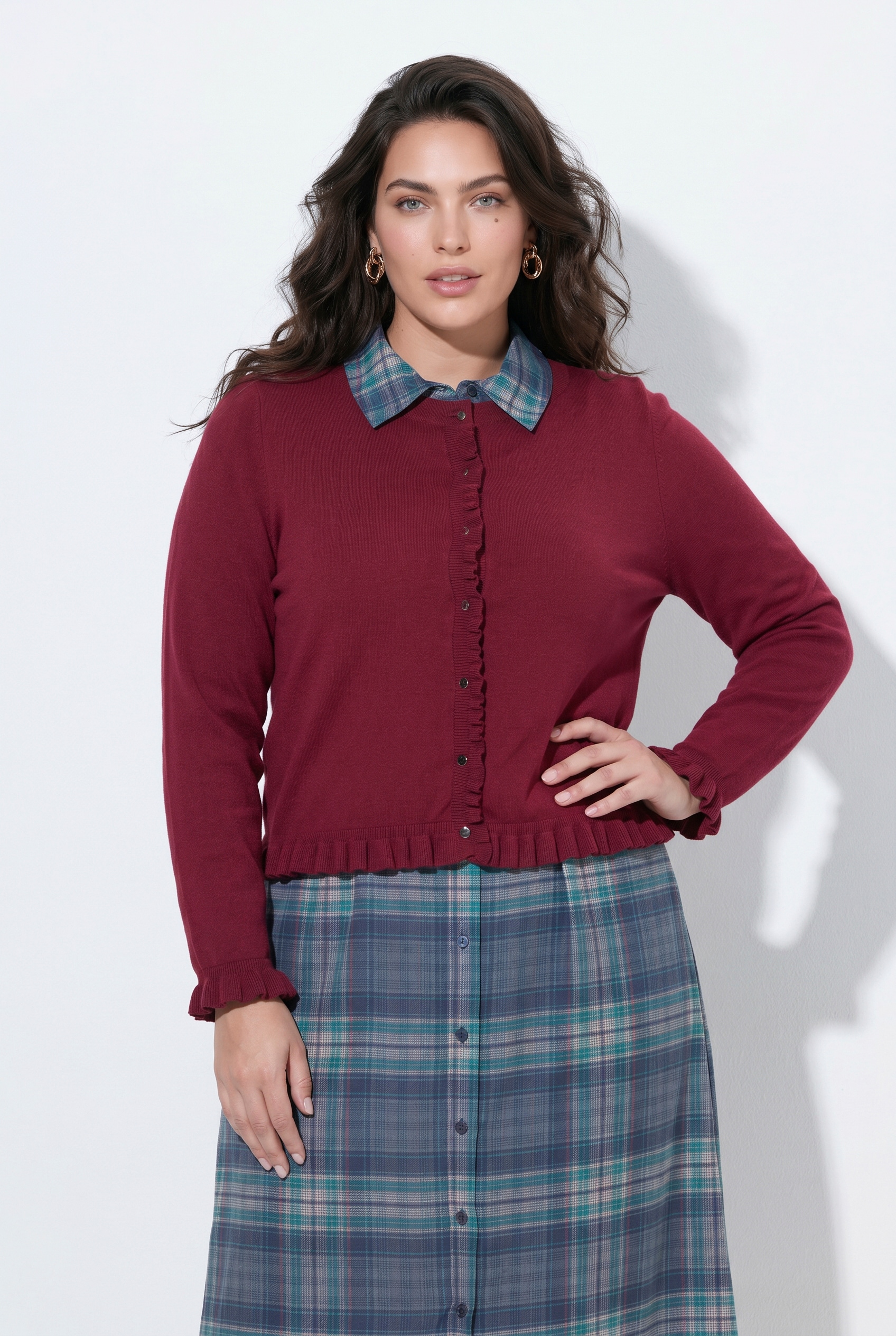 Cardigan à col rond et manches longues, ULLA POPKEN