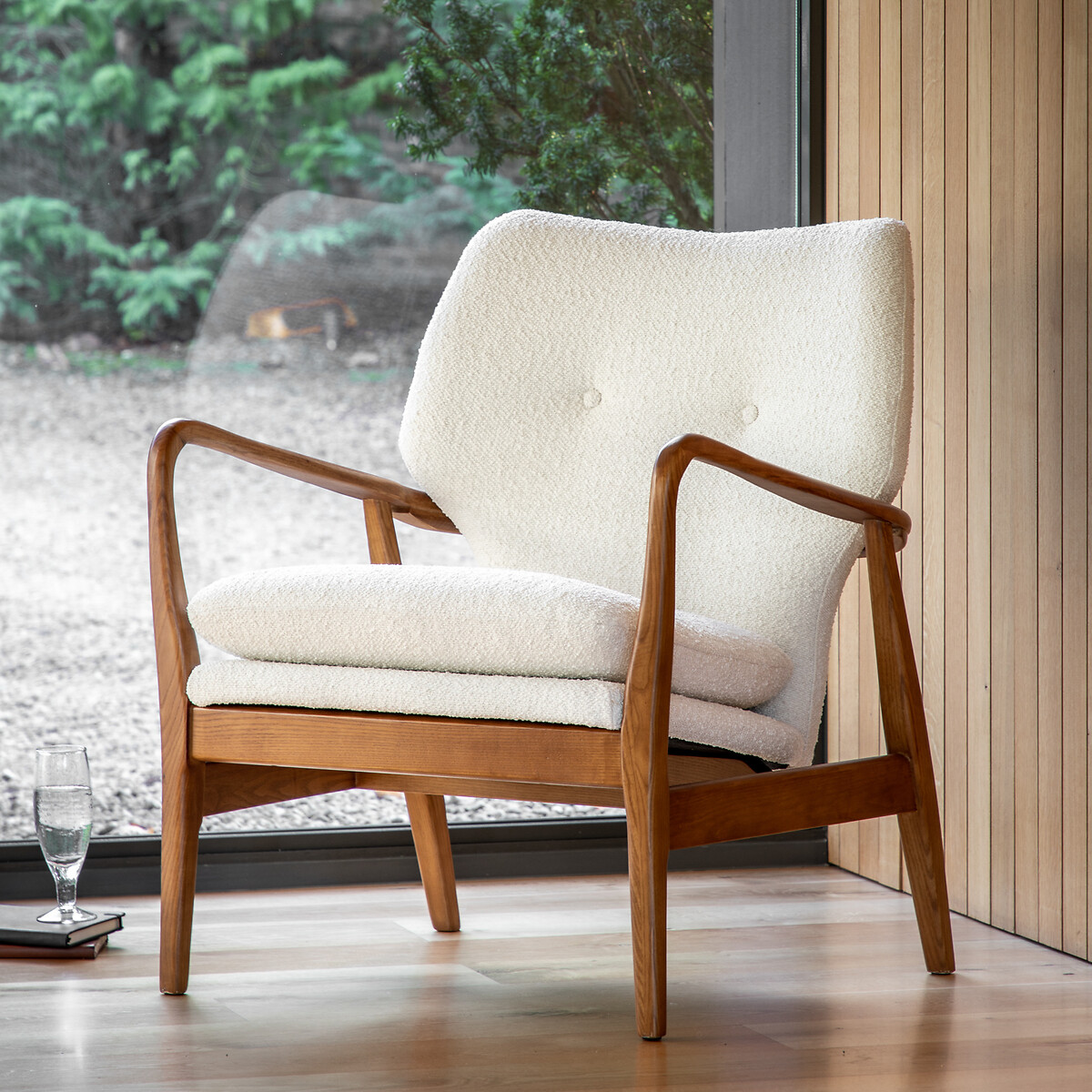 Boucle mid shop century chair