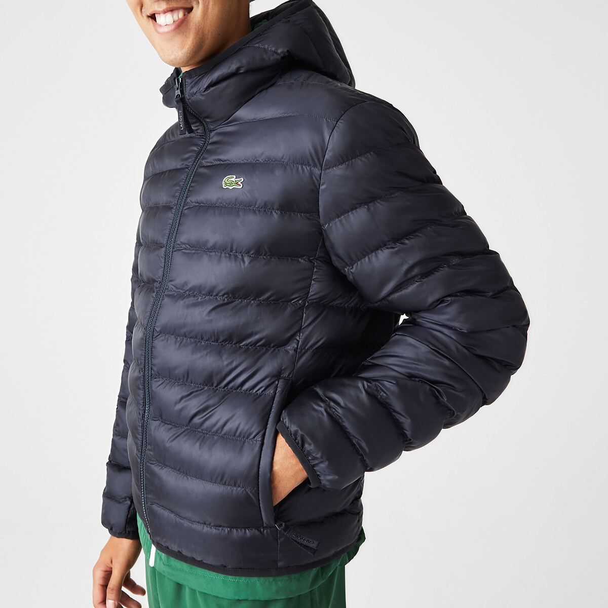 Image of Lightweight Hooded Padded Jacket with Zip Fastening