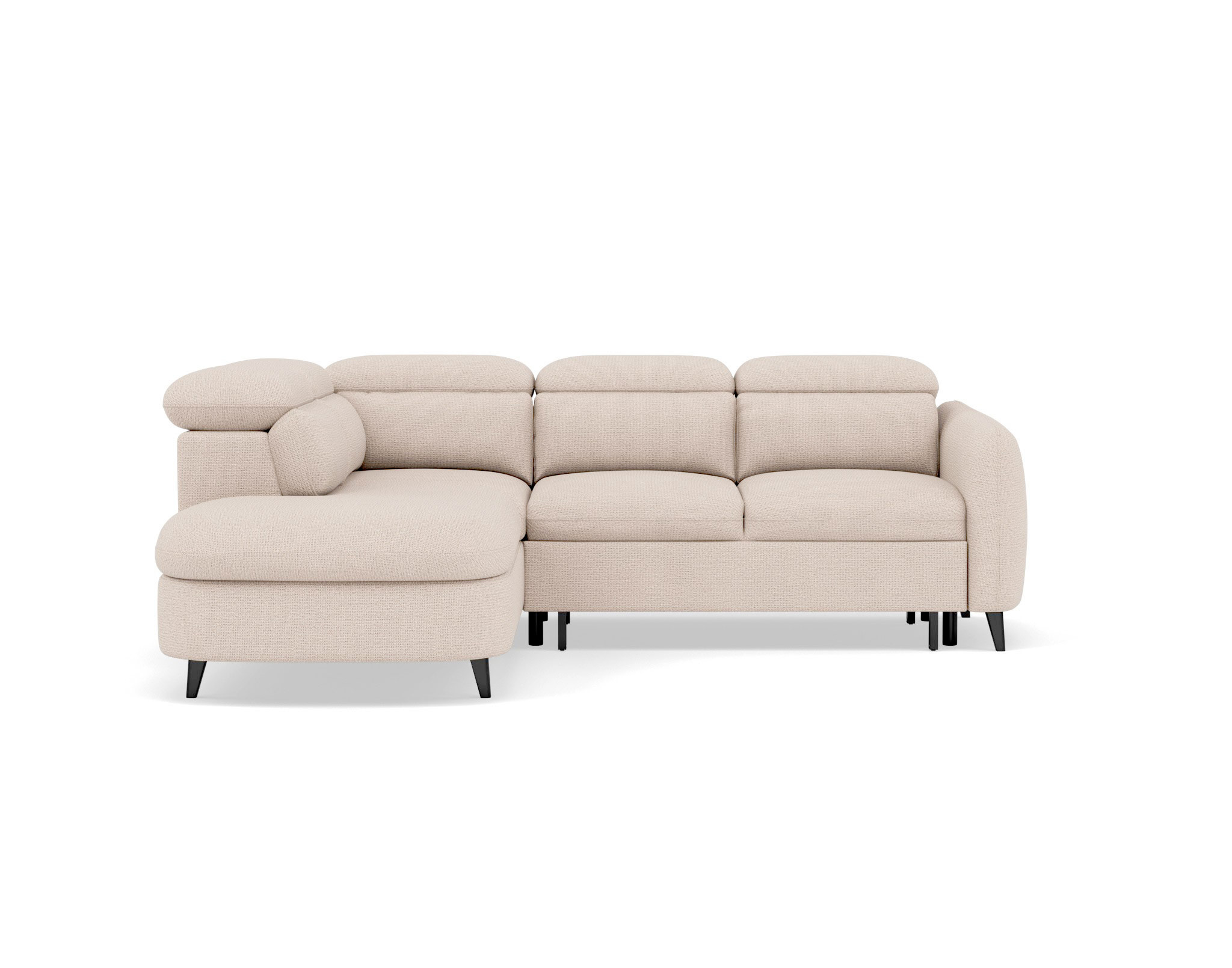 Canapé angle gauche convertible tissu texturé, OPALINE, BEST MOBILIER