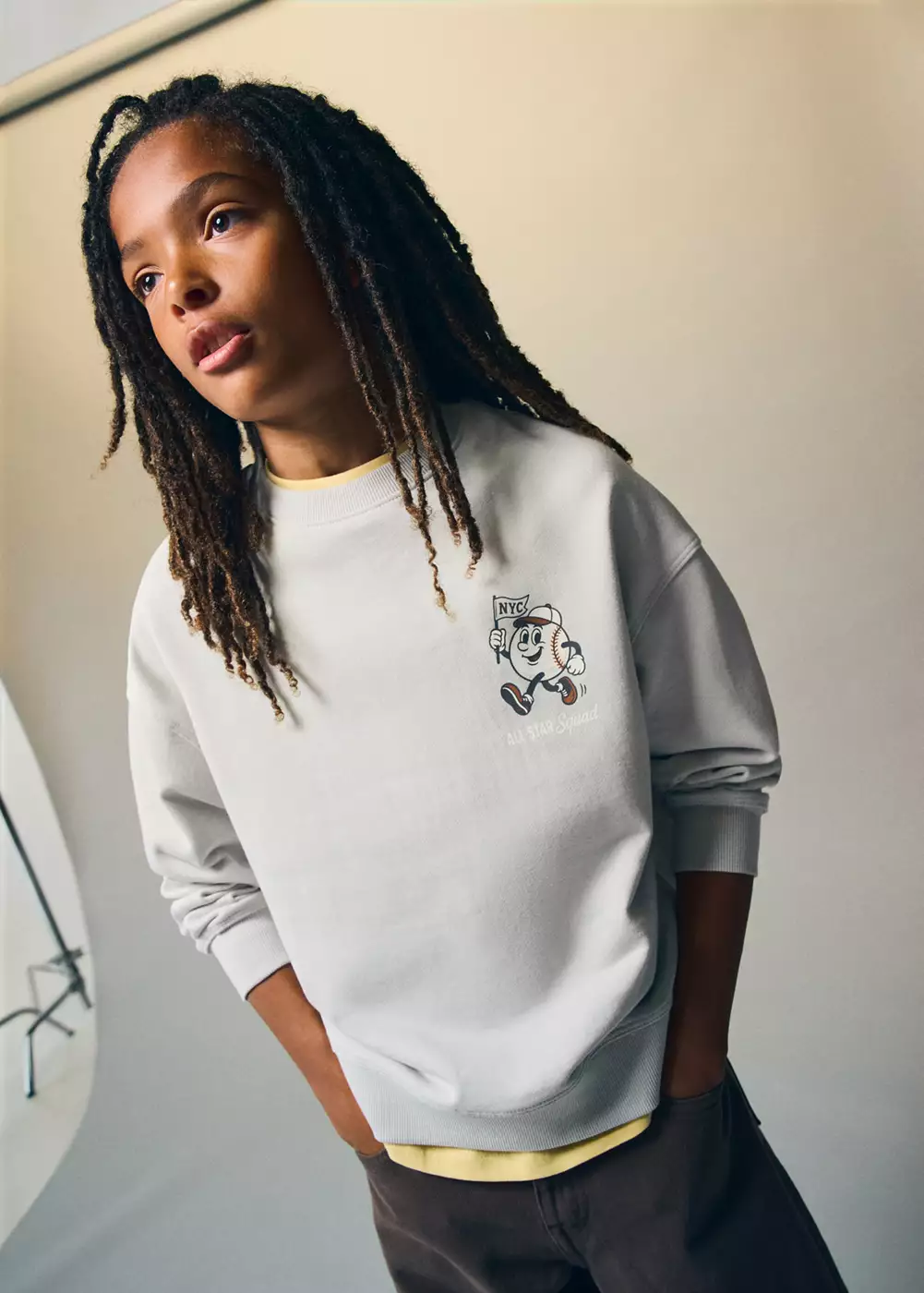 Sweat-shirt oversize imprimé, MANGO KIDS