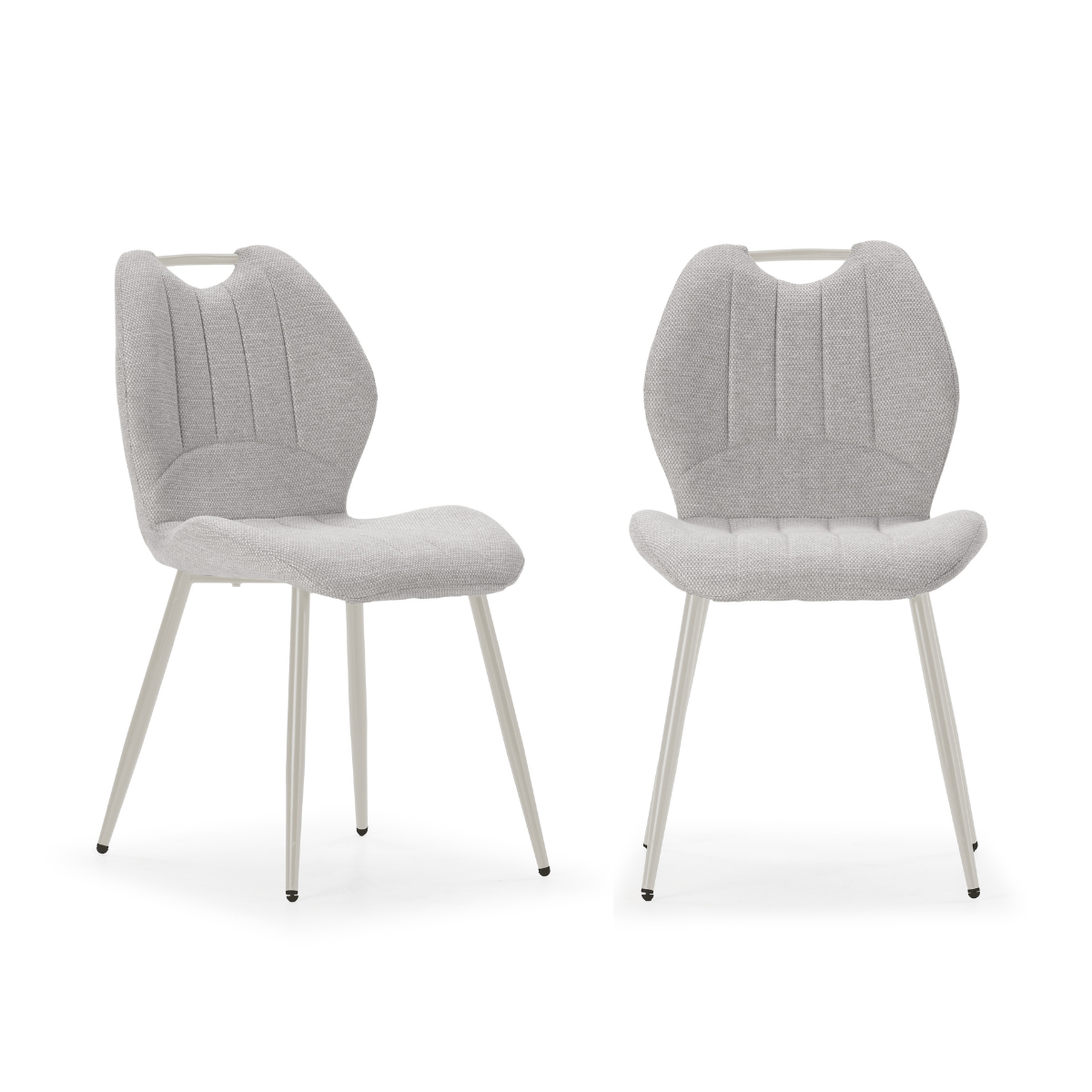 Lot de 4 chaises en tissu avec pieds en métal L48 cm - NOVA, CALICOSY