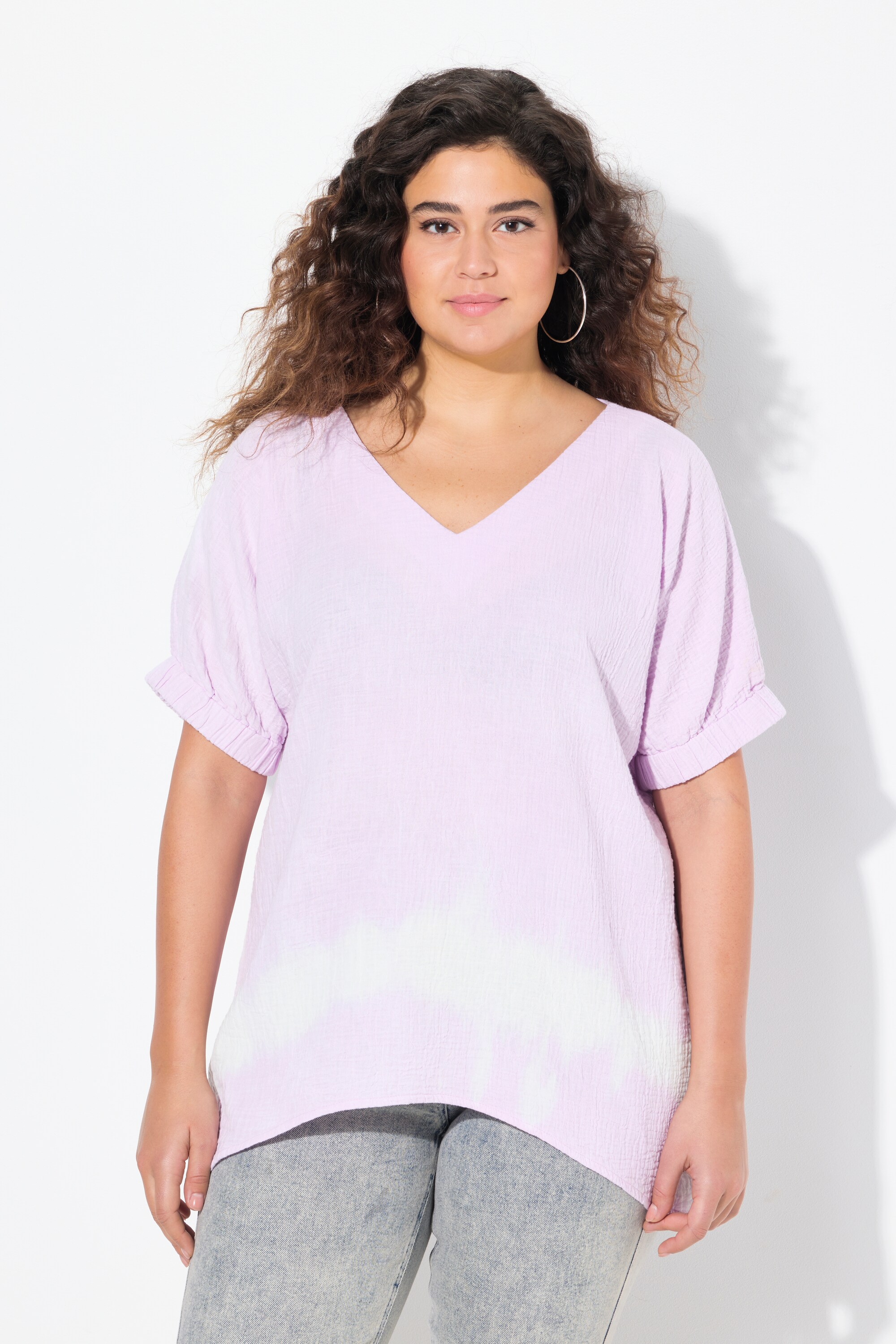 Blouse en mousseline oversize. Décolleté, ULLA POPKEN