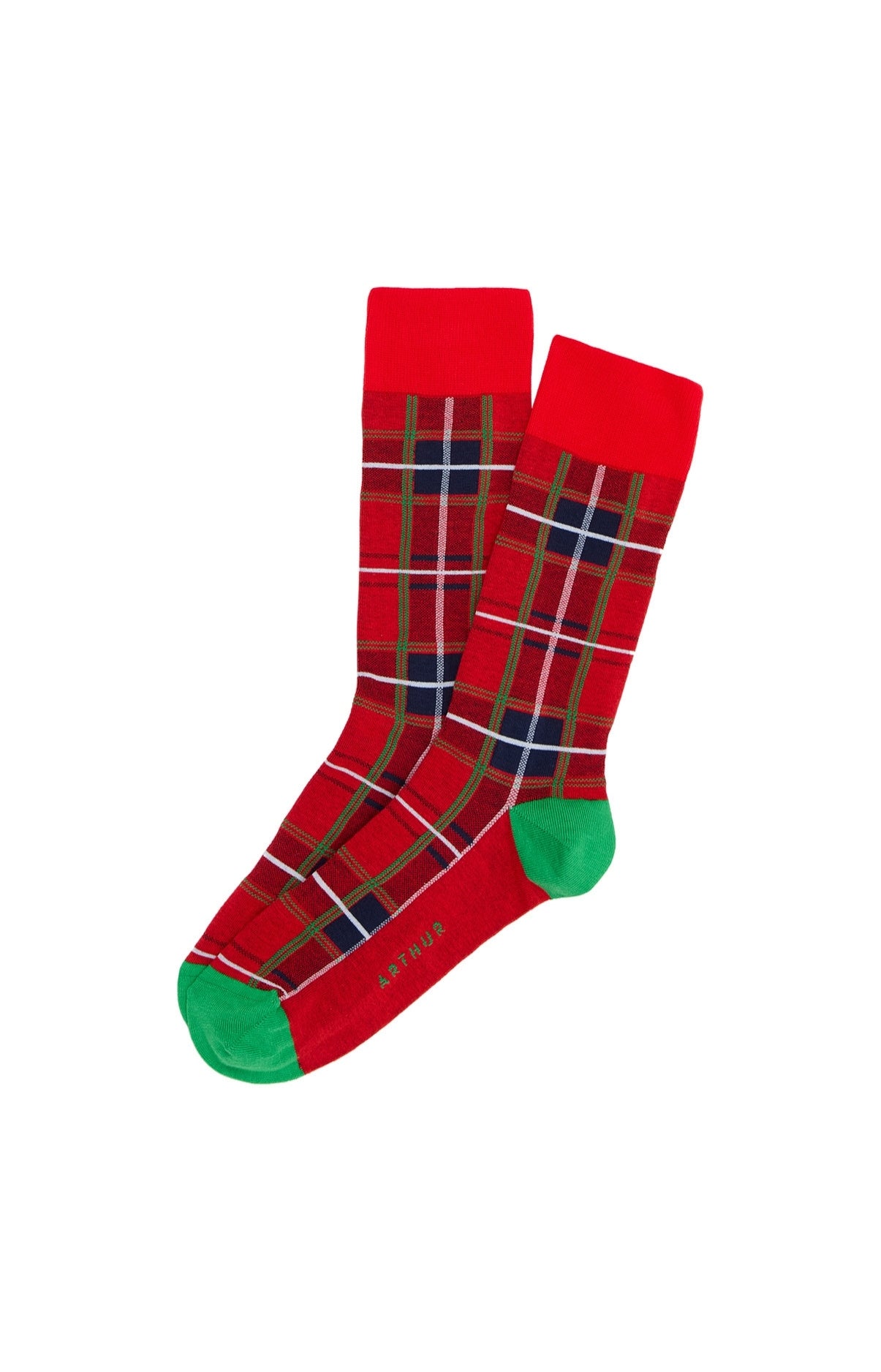 Chaussettes en coton imprimé Clan Rouge, ARTHUR