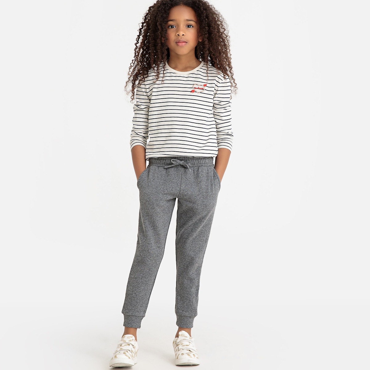 Pantalon jogger, en cachemire et laine gris chiné foncé La Redoute  Collections