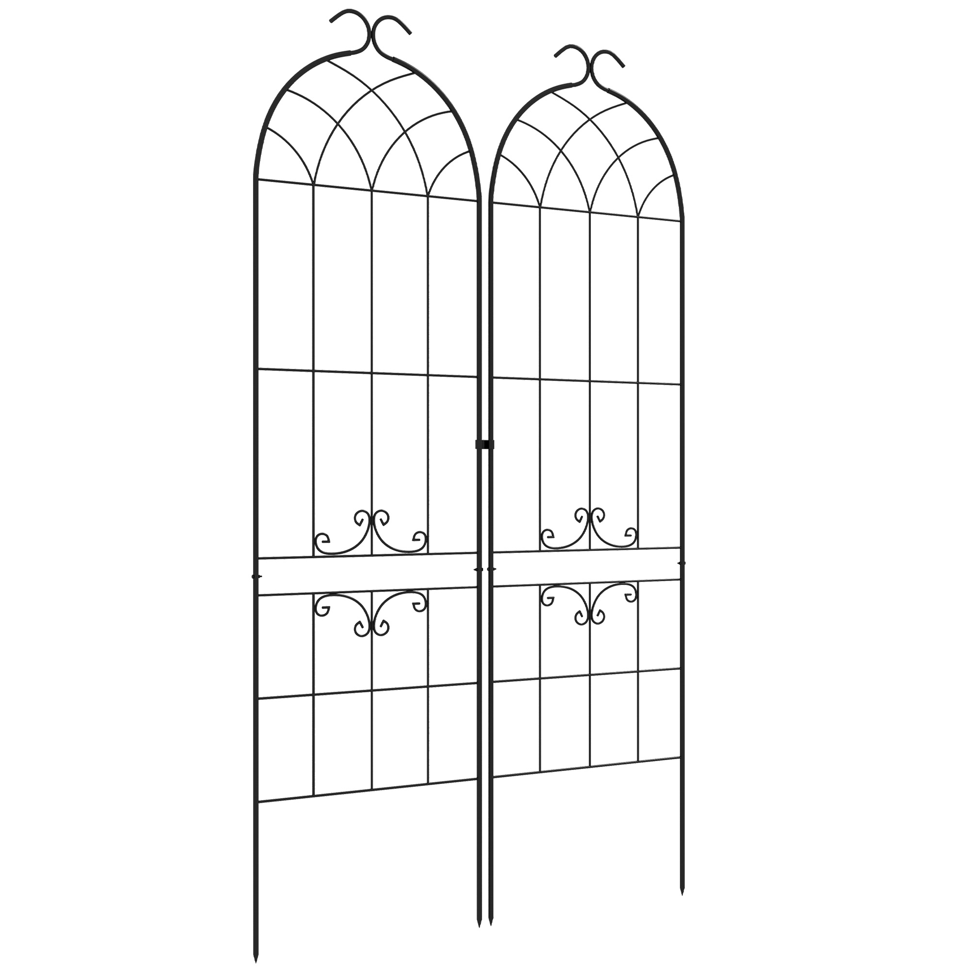 Arbor du jardin Acier Noir, OUTSUNNY