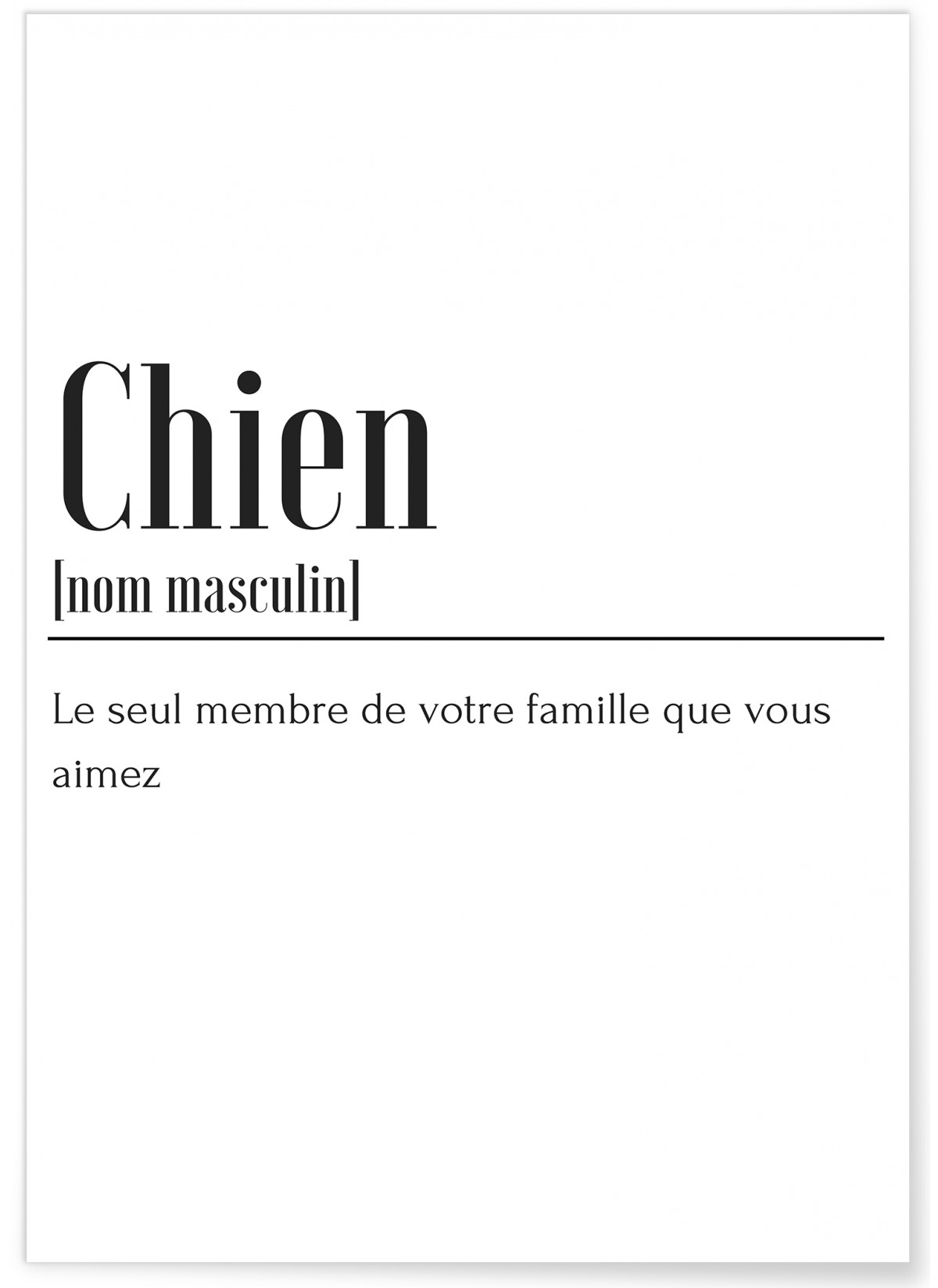 Affiche Définition Chien, L'AFFICHERIE