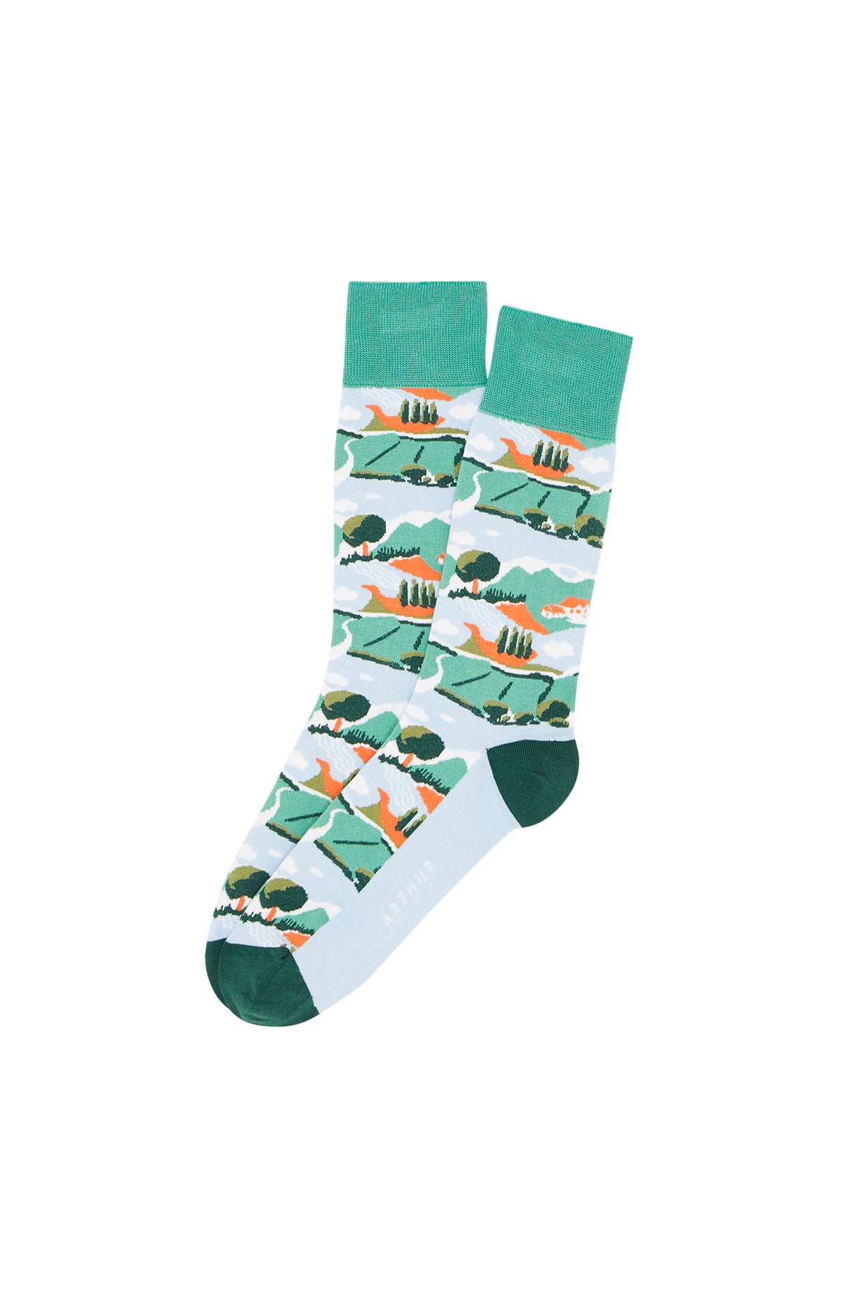 Chaussettes en coton campagne vert Arthur La Redoute