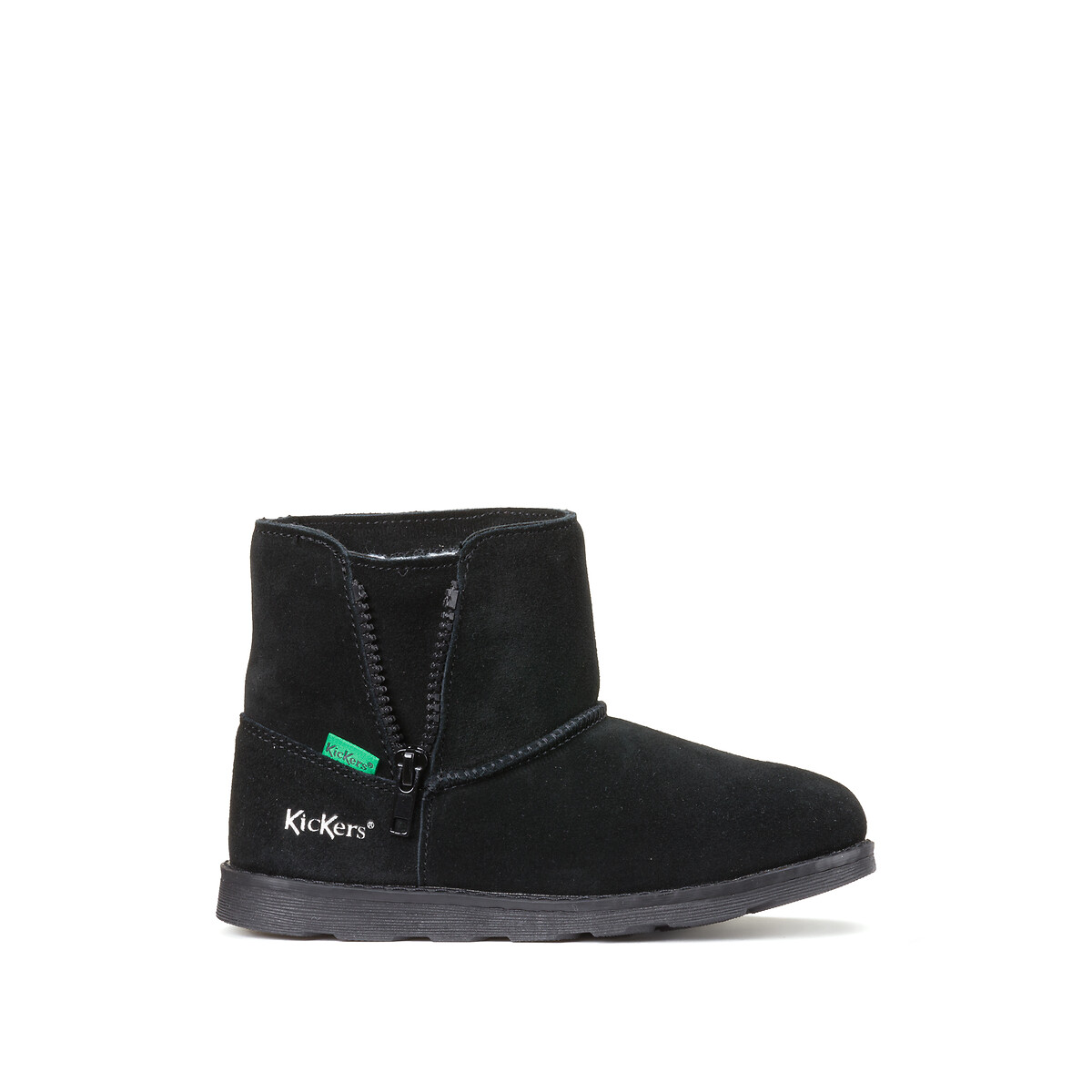 Kids Aldiza Leather Calf Boots with Faux Fur Lining