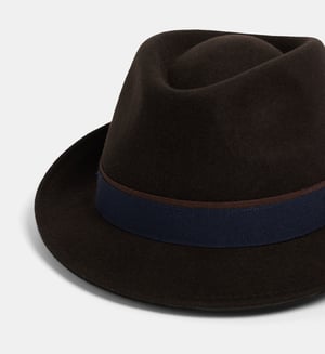 Chapeau Trilby En Laine 100% Imperméable écrasable – Fait Main, Bande Gros-grain, Ajustable – Taille S/M/L/XL