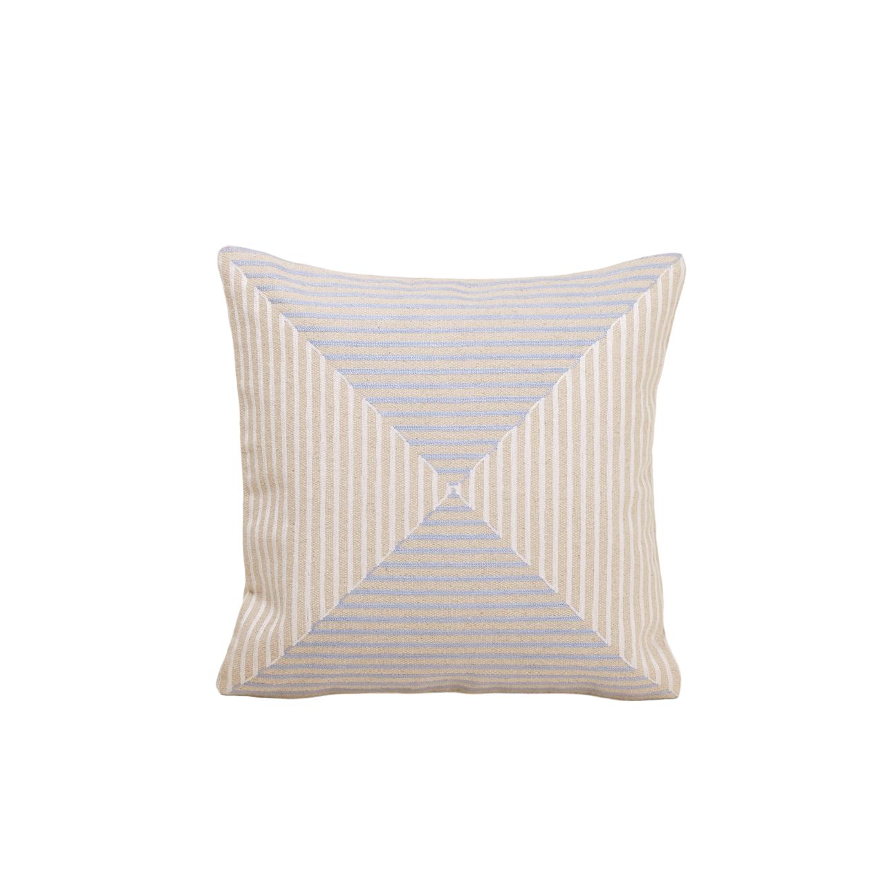 Housse De Coussin en Coton épais et broderie chaînette rayée bicolore JHULIO, MADURA