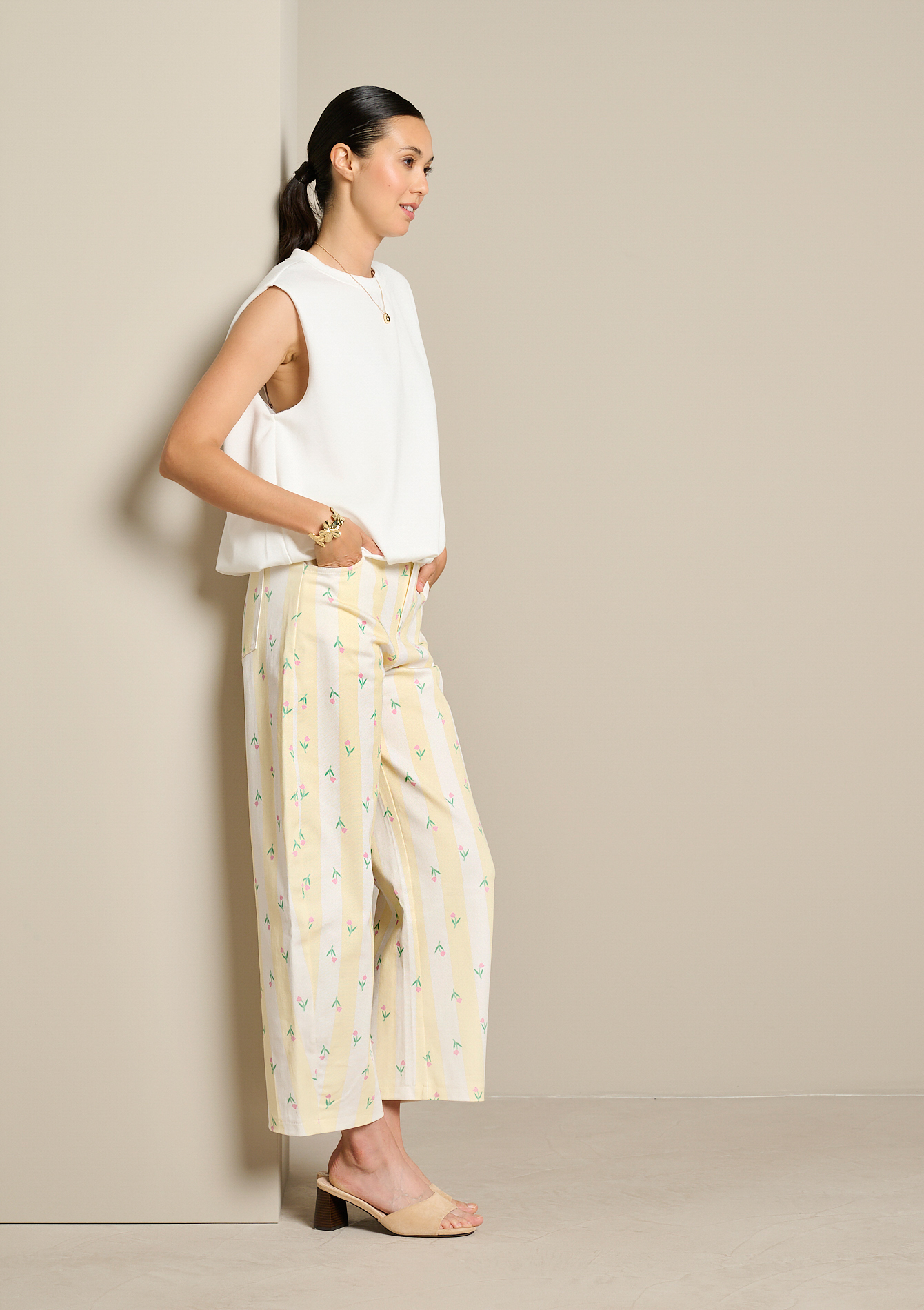 Pantalon barrel rayé, LOLALIZA
