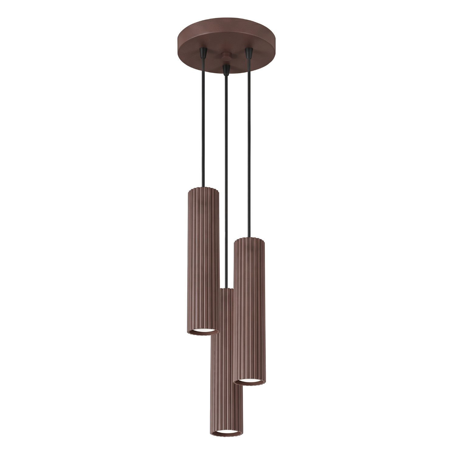 Suspension Aluminium Brun GU10 3 Karbon, EDEN