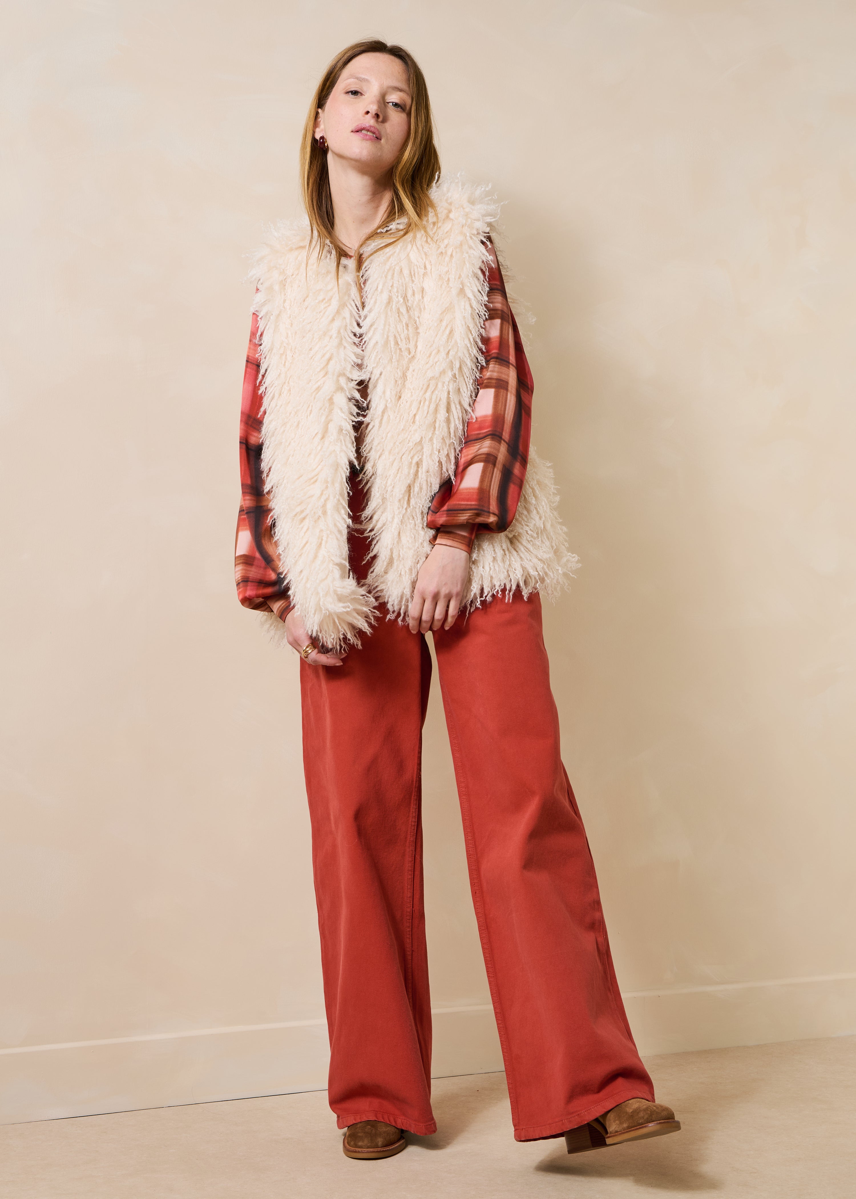 Jean droit taille haute en coton biologique, LA FEE MARABOUTEE