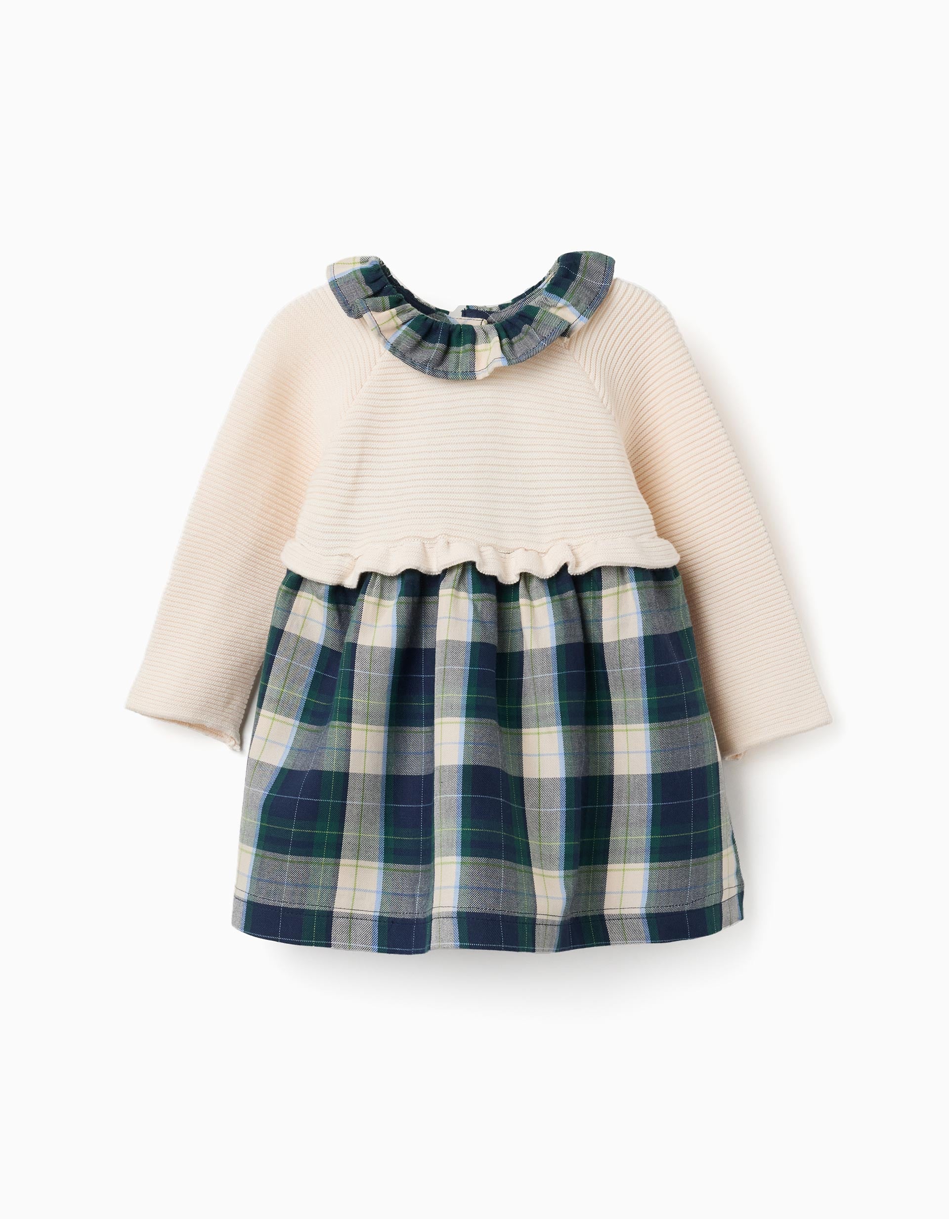 Robe bi-matière à carreaux B&S, ZIPPY