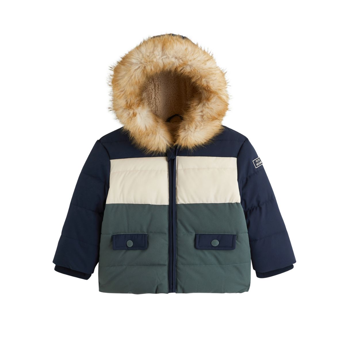 Doudoune enfant imperméable doublée sherpa avec capuche Noah, PETIT BEGUIN