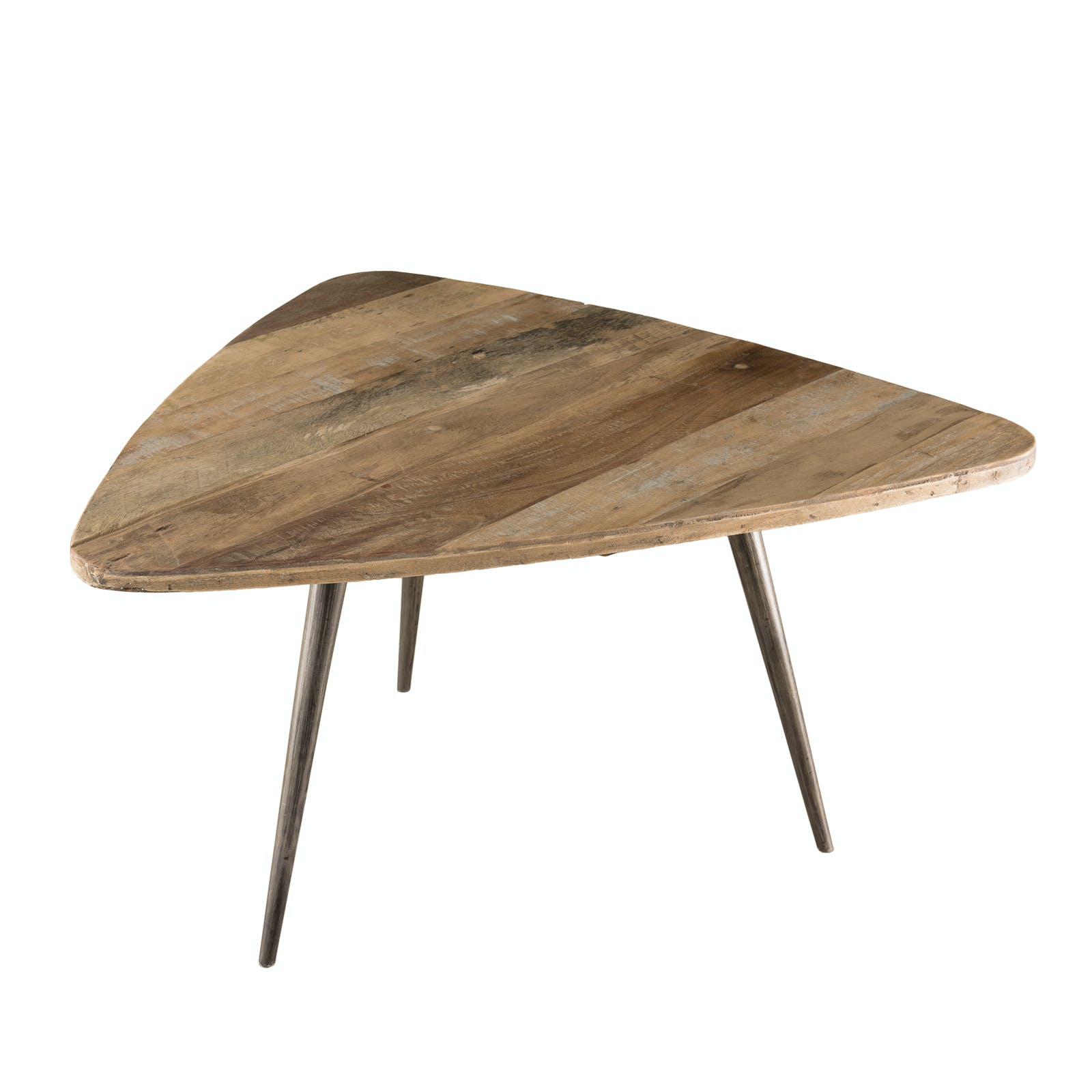 Table d'appoint triangulaire teck recyclé GM SWING, PIER IMPORT